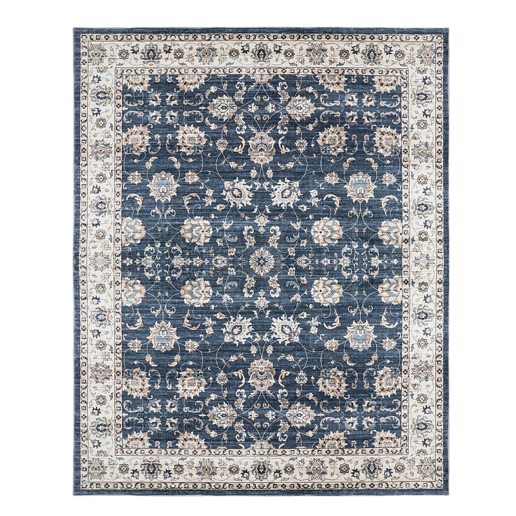 Glitzhome&#xAE; Blue &#x26; Ivory Oriental Area Rug