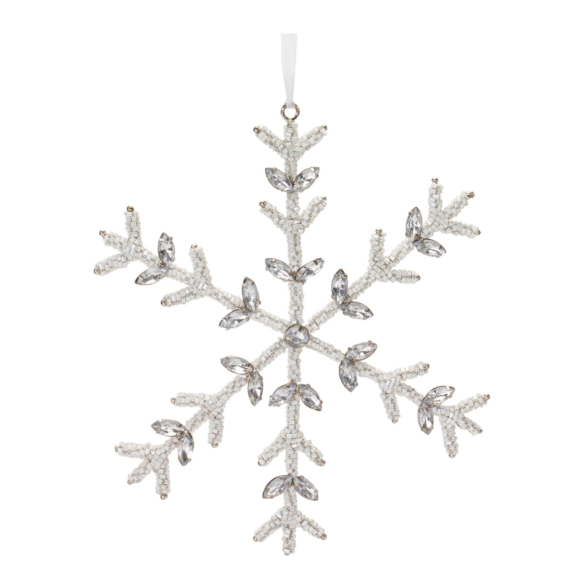 Jeweled Metal Snowflake Ornament Set