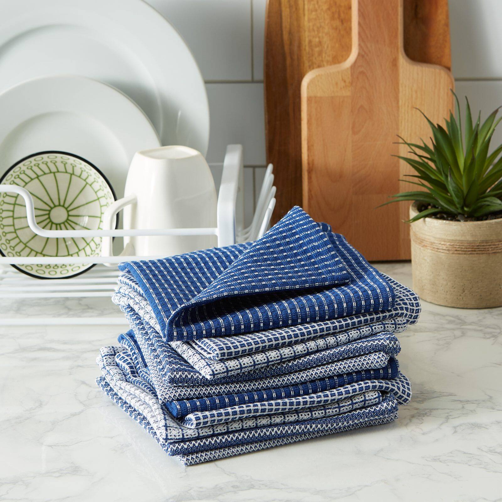 DII&#xAE; Blue &#x26; White Capri Dishcloths, 10ct.