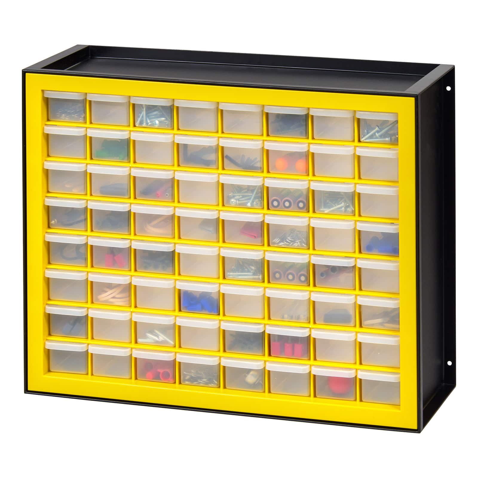 IRIS® Yellow & Black 64-Drawer Parts Cabinet