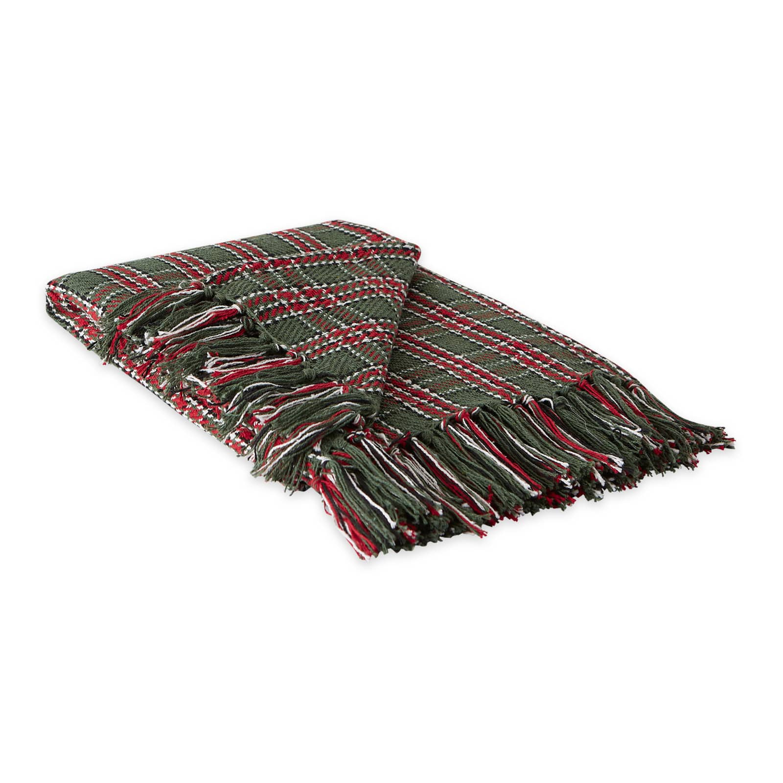 DII&#xAE; O Christmas Tree Plaid Recycled Cotton Throw