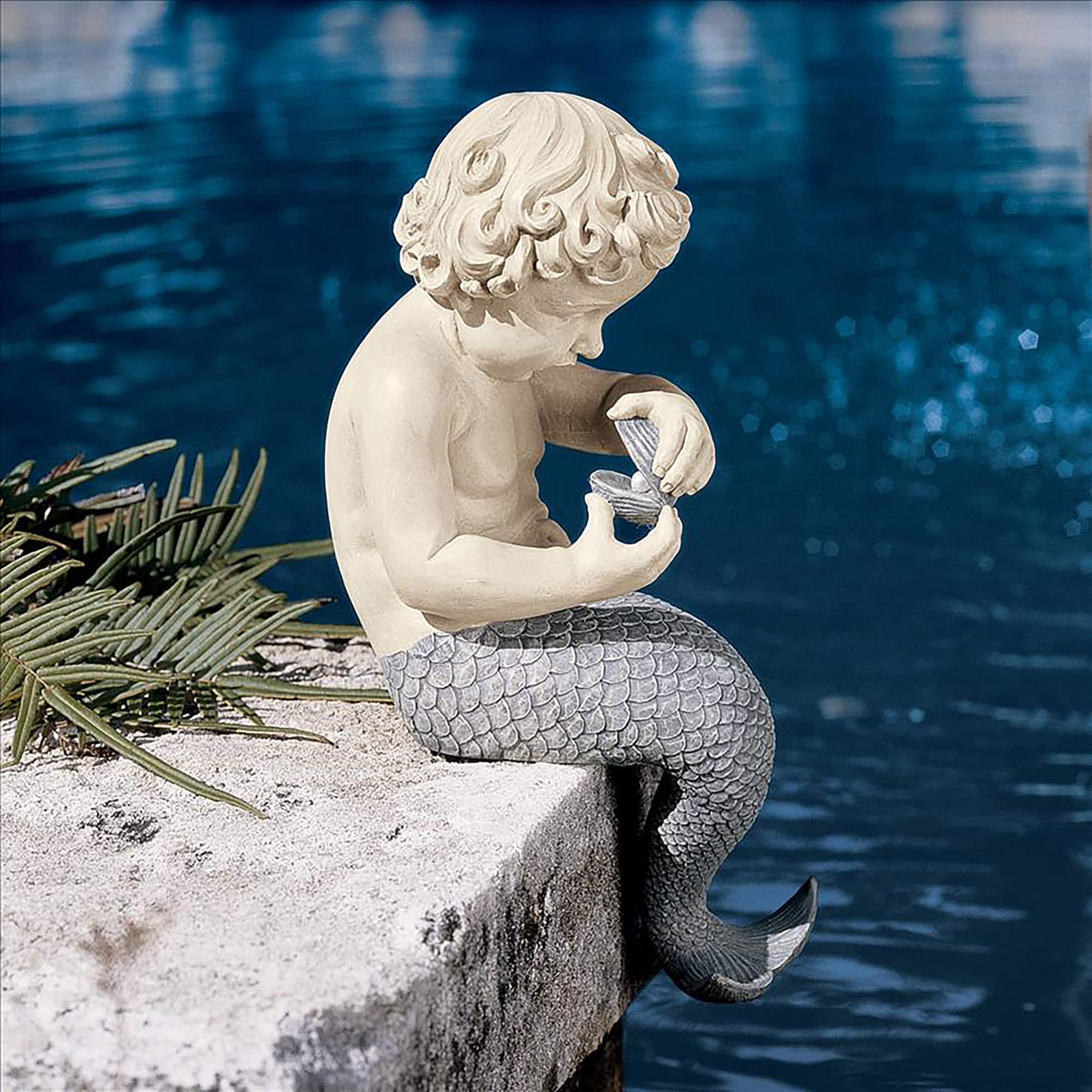Design Toscano&#xAE; 15.5&#x22; The Ocean&#x27;s Little Treasures Mermaid Statue