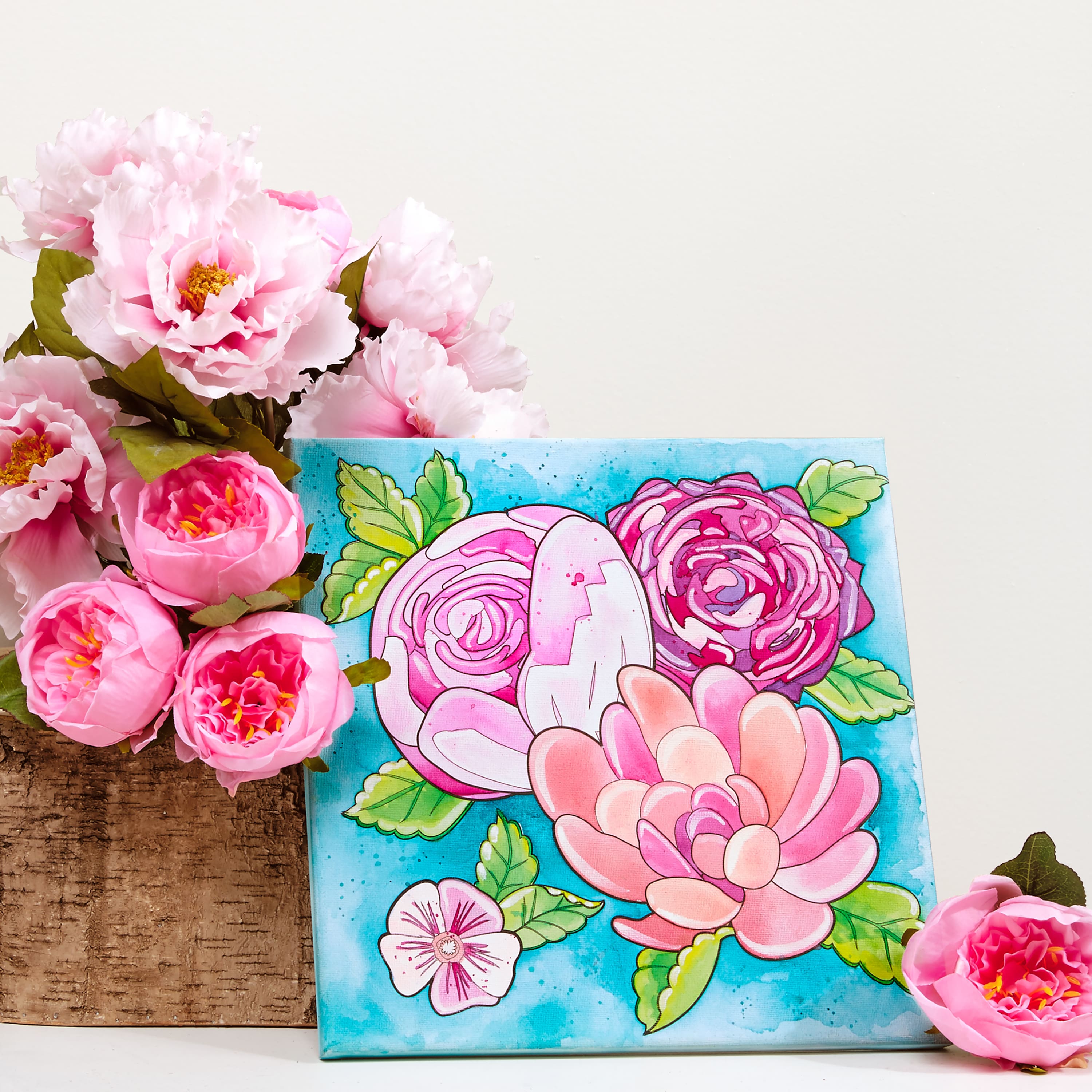 Faber-Castell Bold Floral Paint by Number Watercolor Set