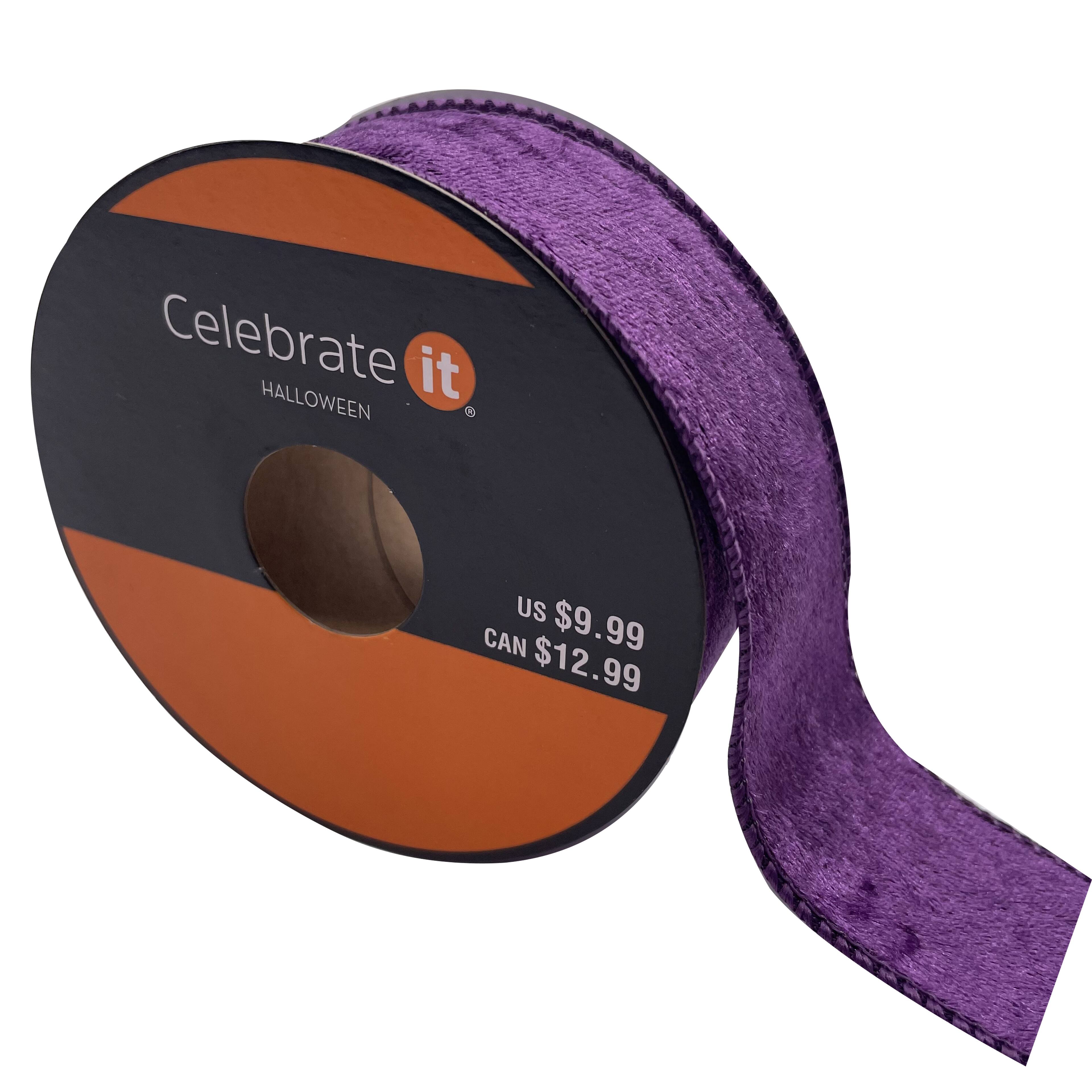 1.5 x 25ft. Velvet Wired Ribbon by Celebrate It® Halloween