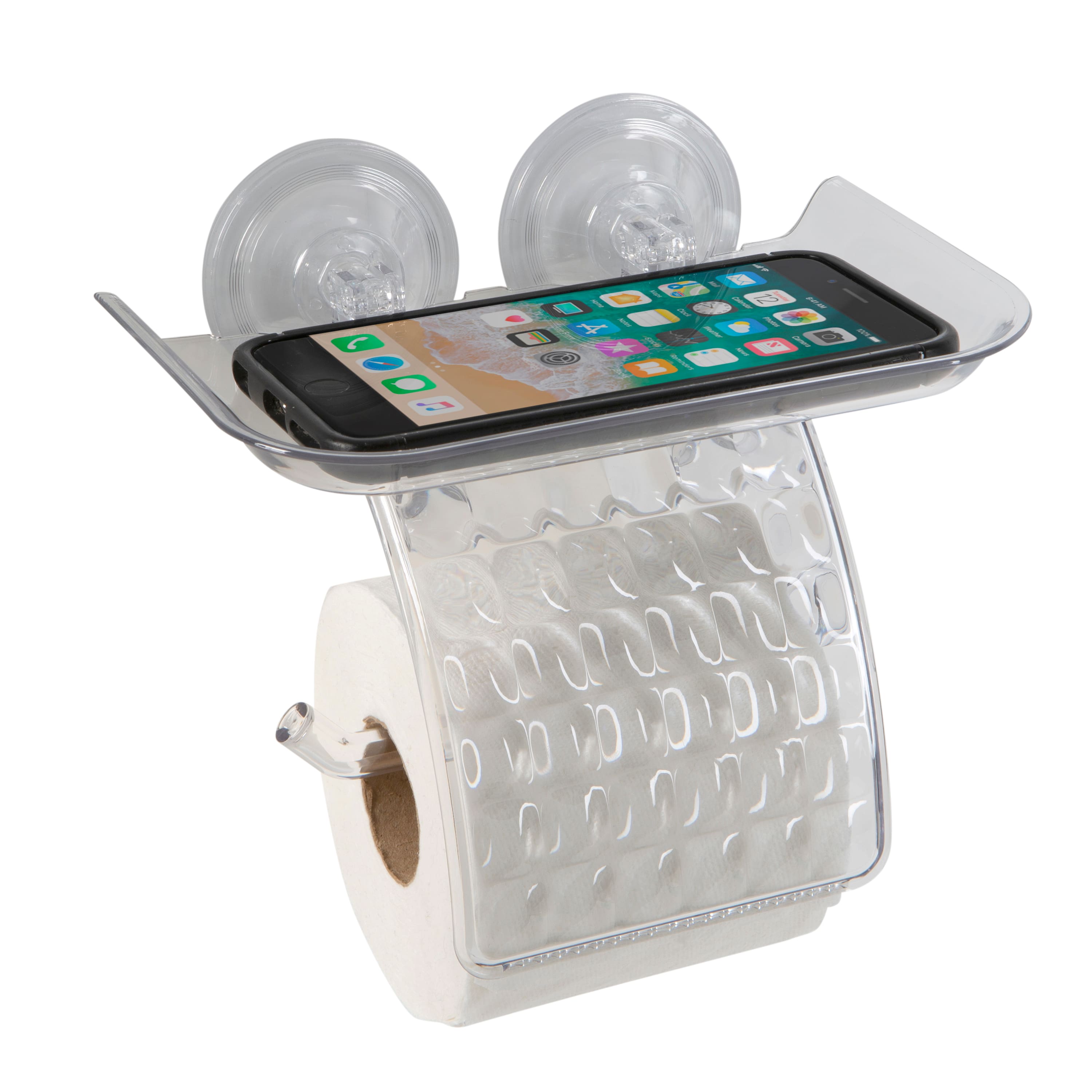 Bath Bliss Toilet Paper Dispenser with Cell Phone Holder Shelf