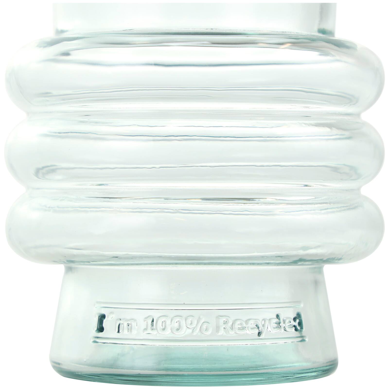 Clear Small Bubble Ribbed Recycled Glass Vase Set