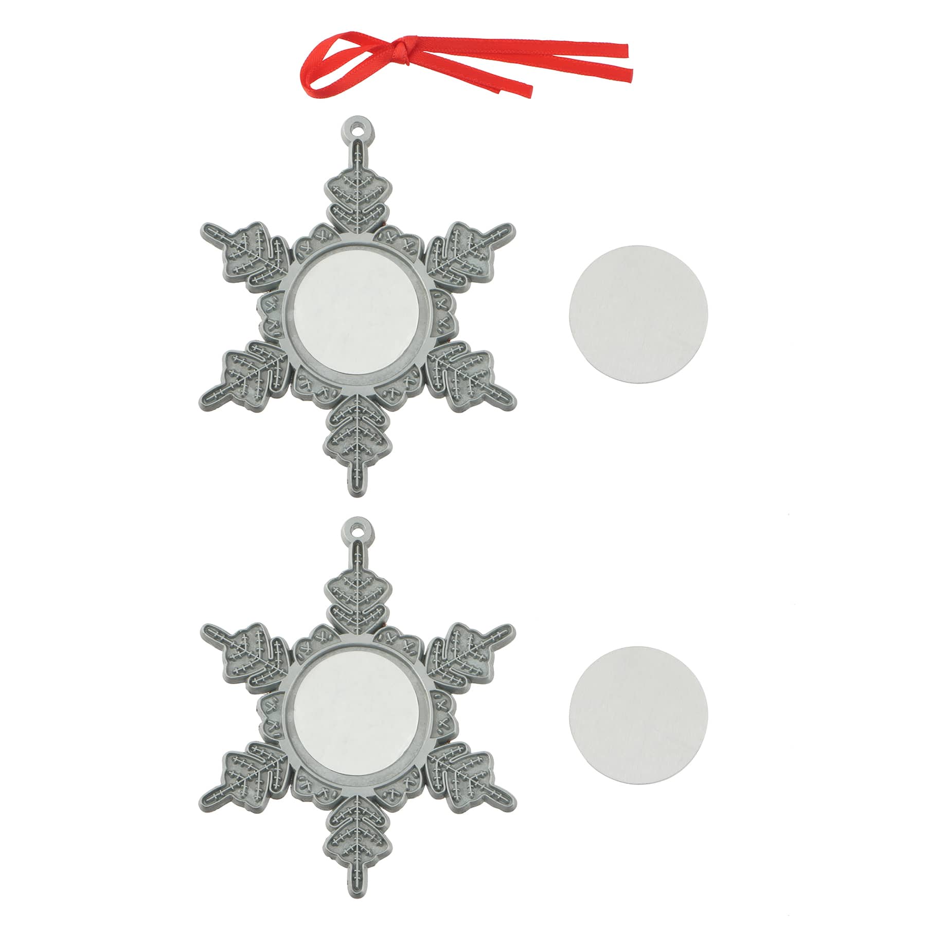 3&#x22; Metal Snowflake Sublimation Ornaments, 2ct. by Make Market&#xAE;