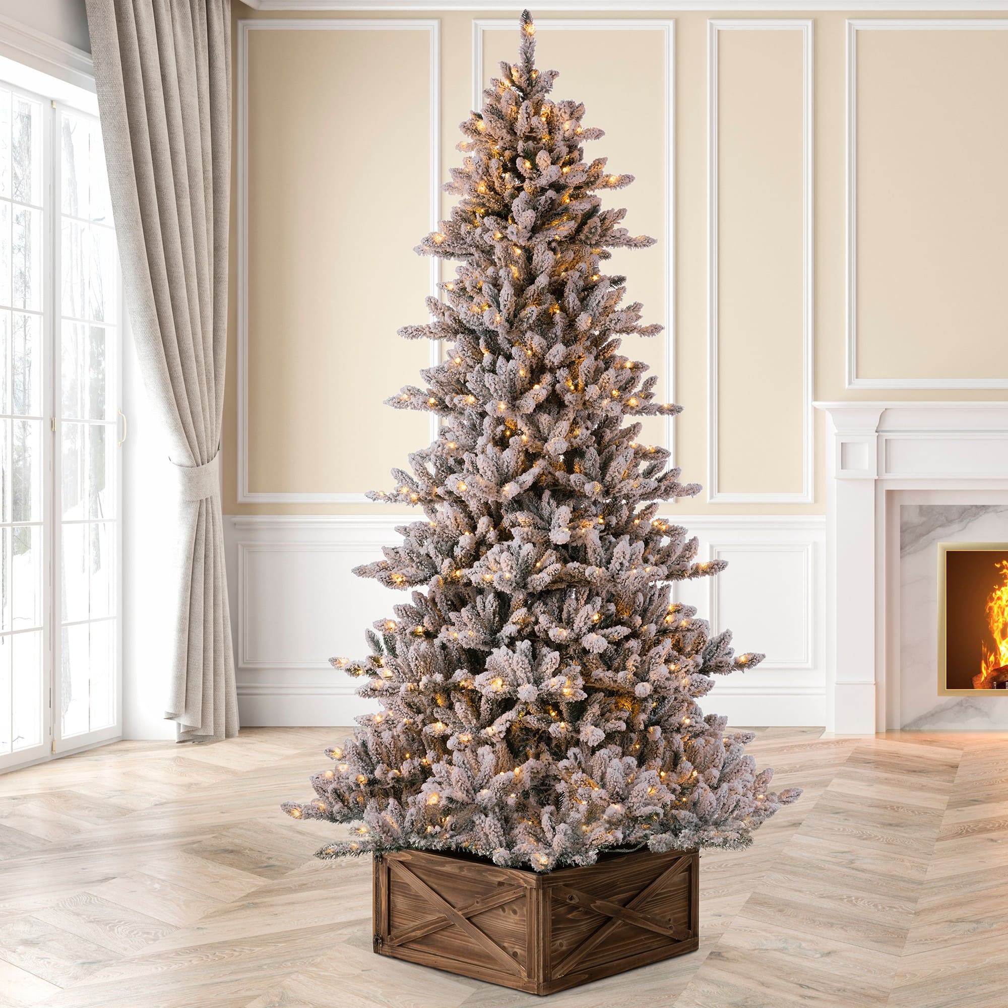 7.5ft. Pre-Lit Fir Artificial Christmas Tree, Warm White LED Lights