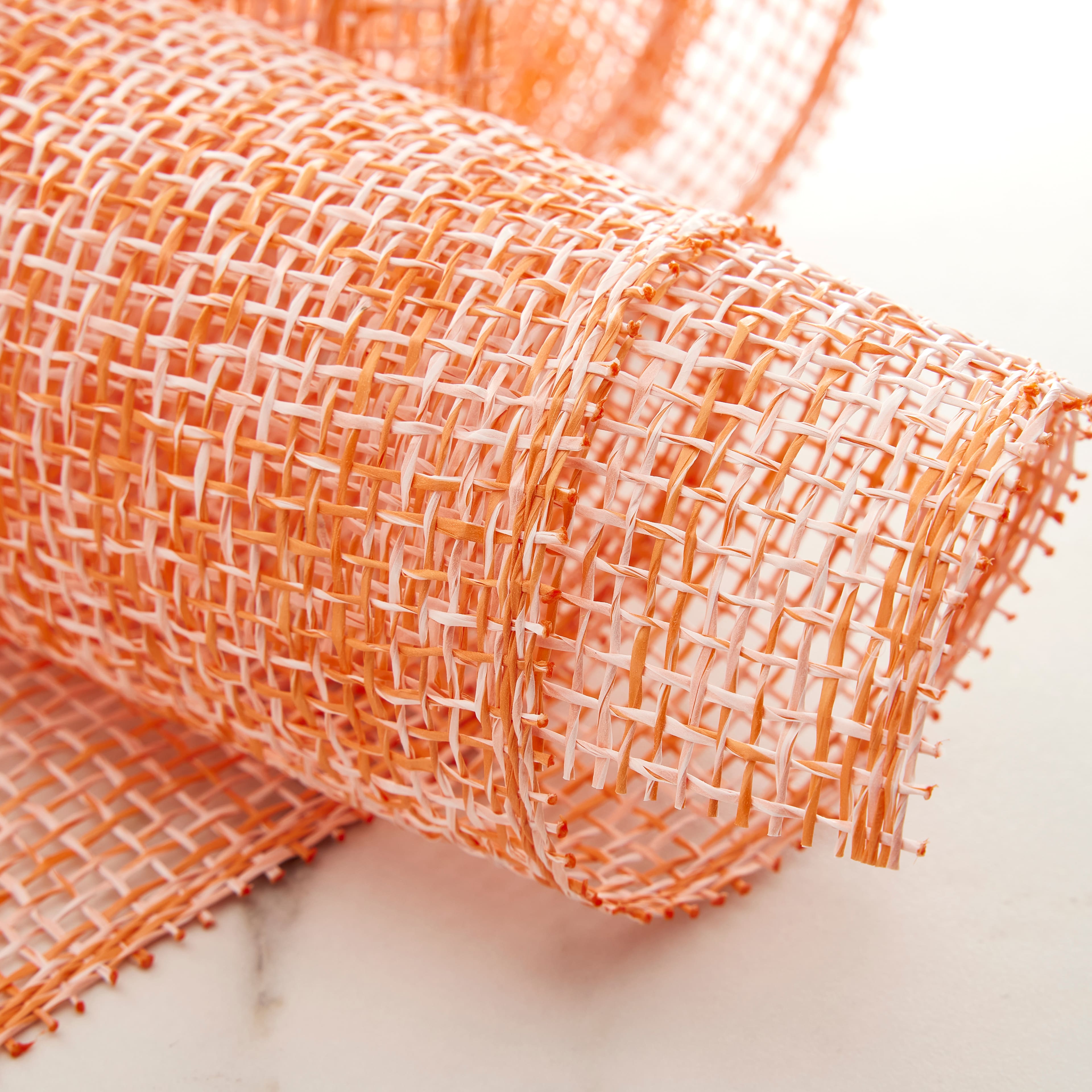 10" x 19ft. Orange & White Window Poly Burlap Mesh by Celebrate It™