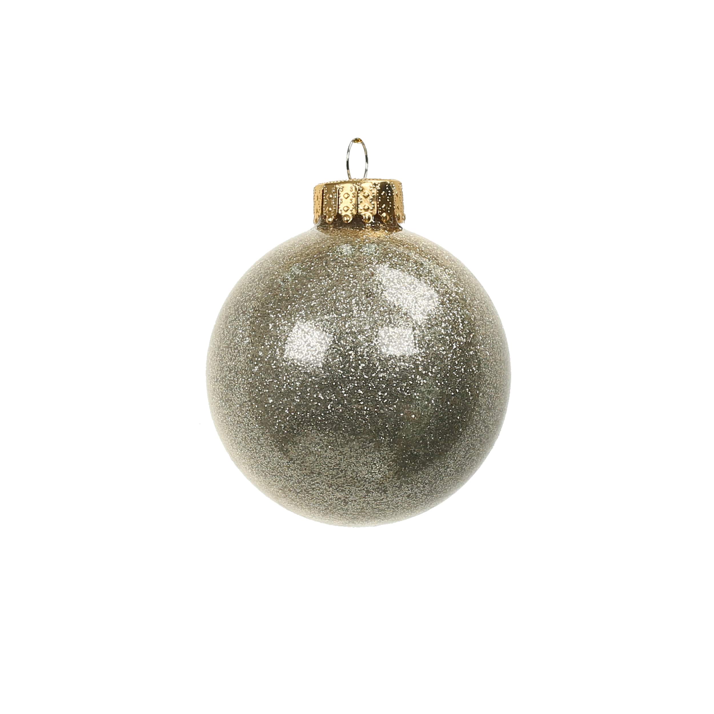 6 Pack 2.5&#x22; Gold Glitter Glass Ball Ornaments by Ashland&#xAE;