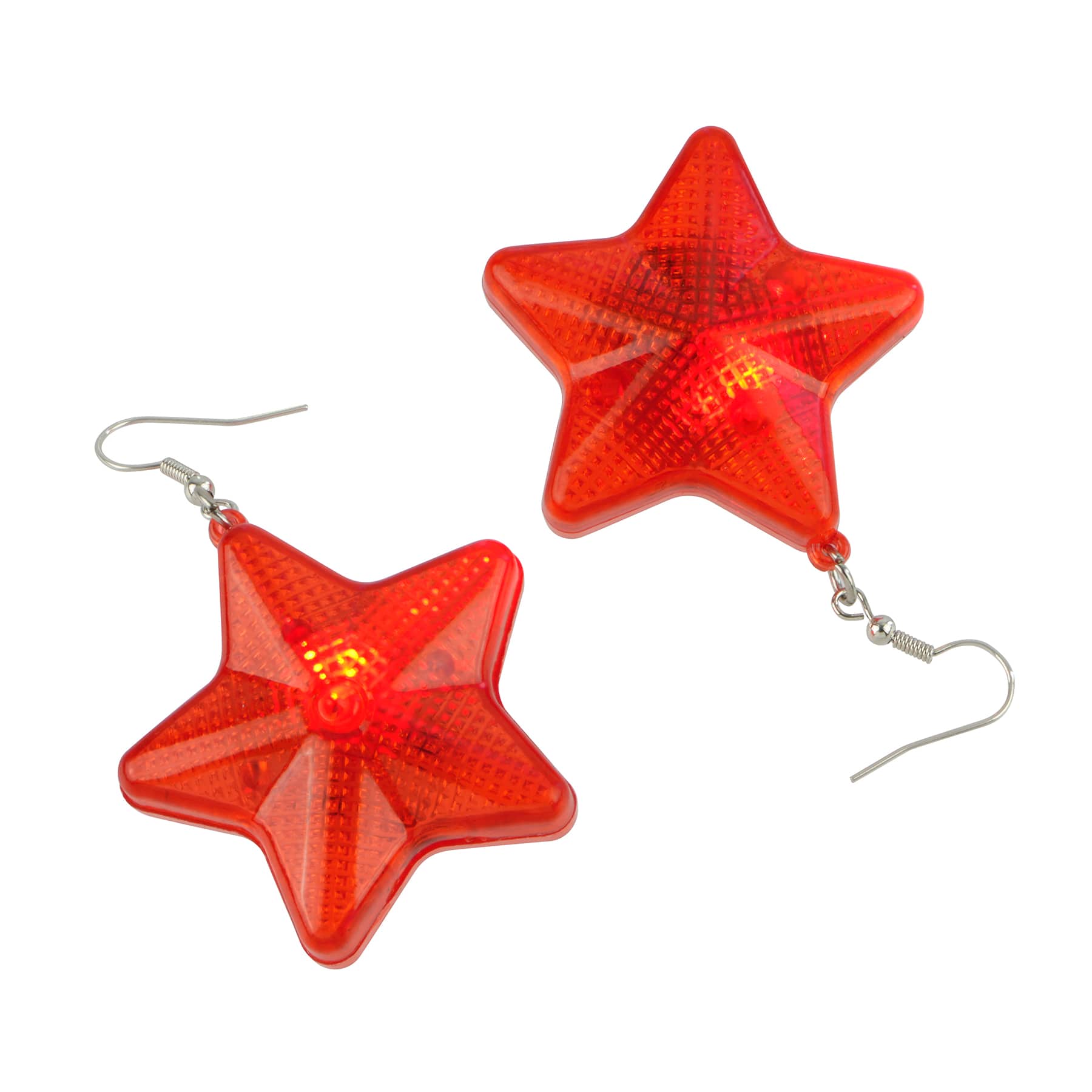 Red, White &#x26; Blue Light-Up Red Star Earrings by Celebrate It&#x2122;