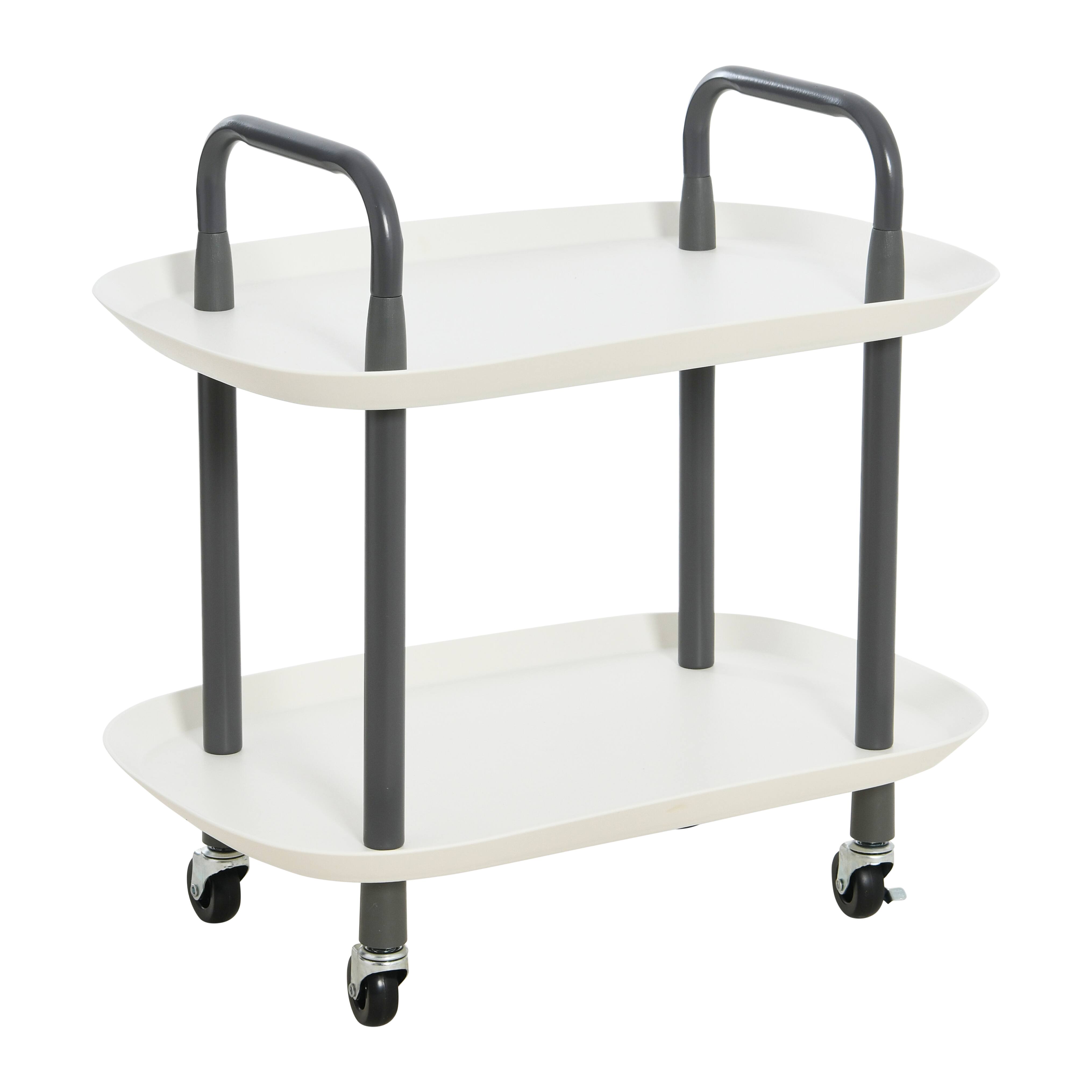 Hello Honey® Main + Mesa™ 2-Tier Modern Plastic and Metal Trolley