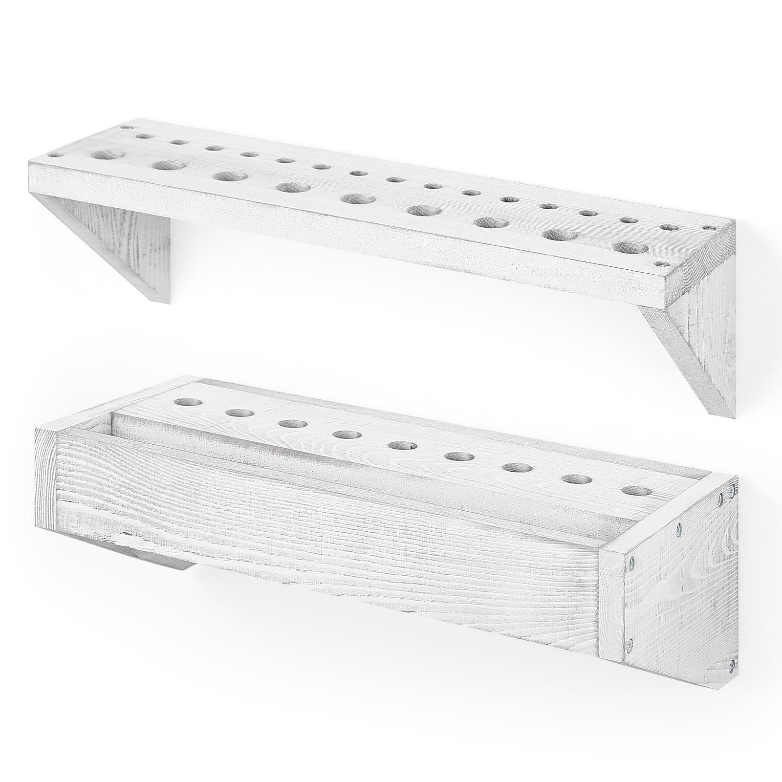 NEX™ Gray White Solid Wood Tool Storage Box Organizer Set