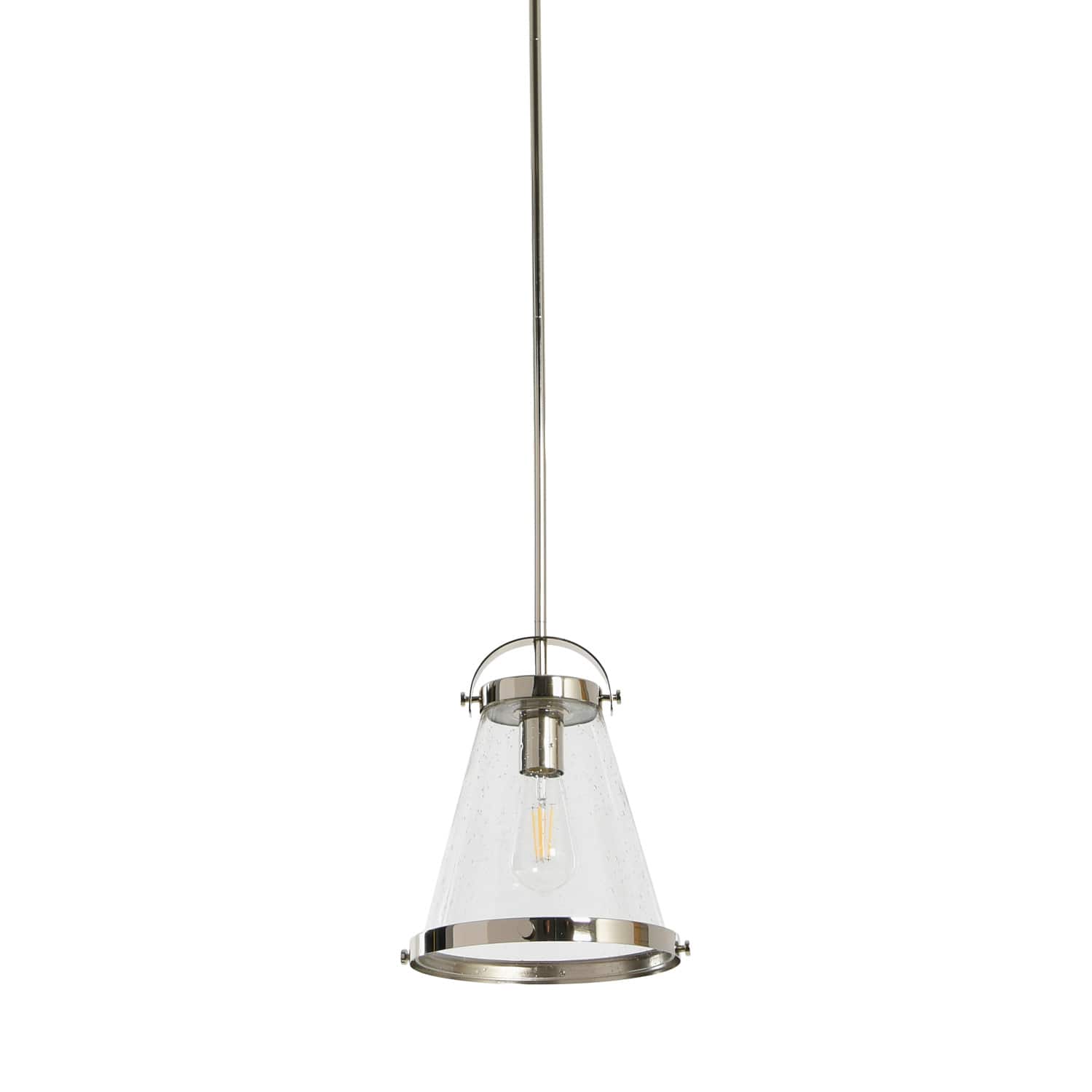 Hello Honey® Robert Stevenson Lighting Wesley Metal & Seedy Glass Ceiling Light