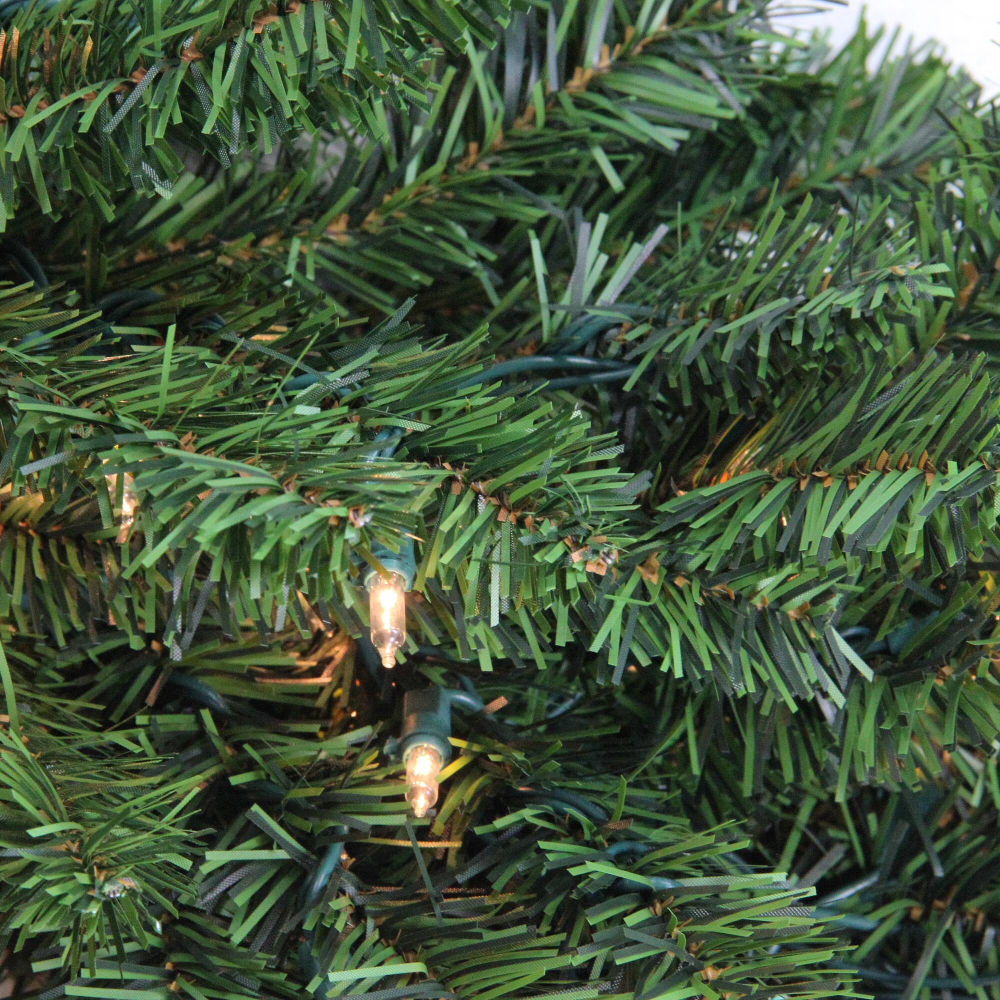 52" Pre-Lit Canadian Pine Artificial Christmas Teardrop Swag, Clear Lights