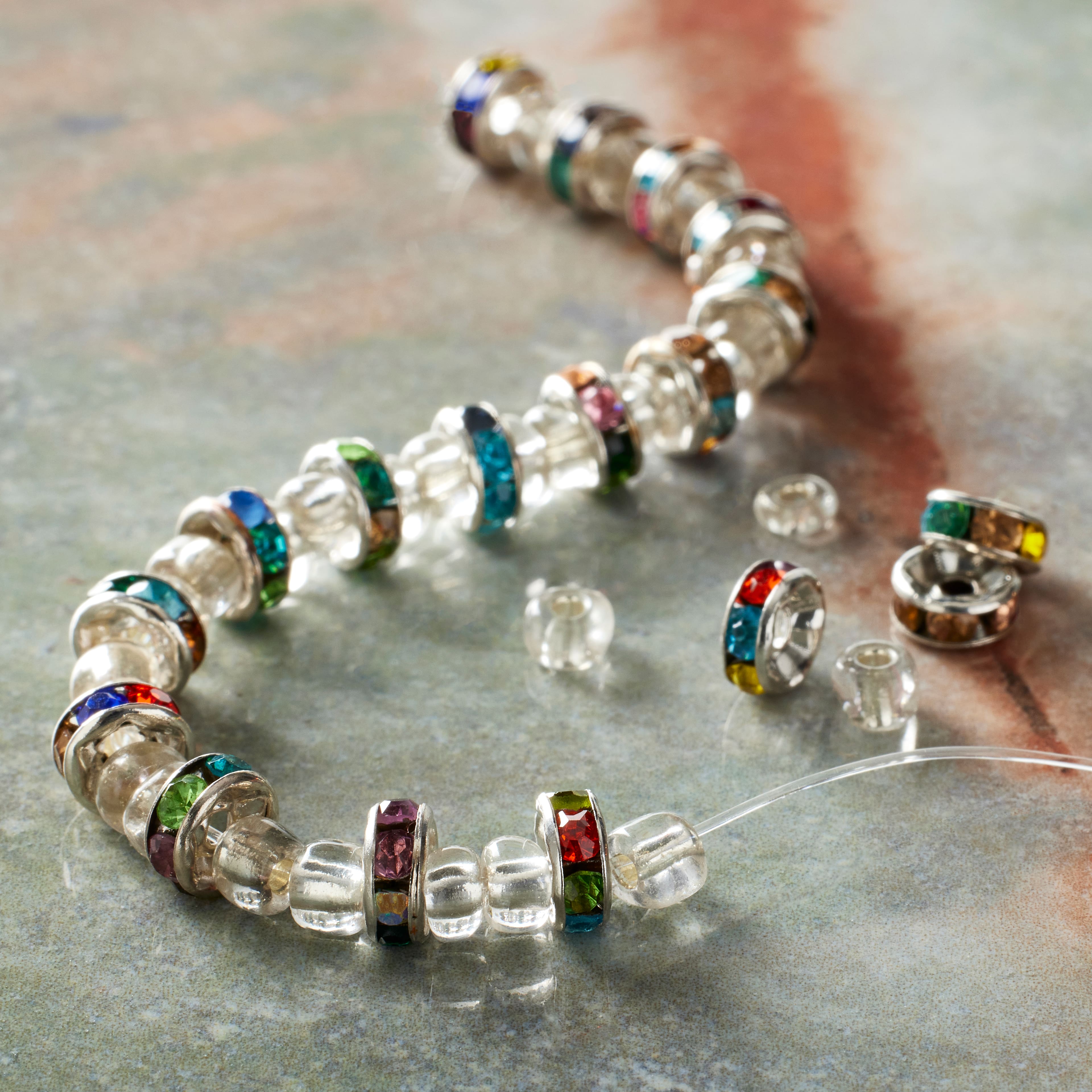 Multicolor Rhinestone Rondelle Beads, 6mm by Bead Landing&#x2122;