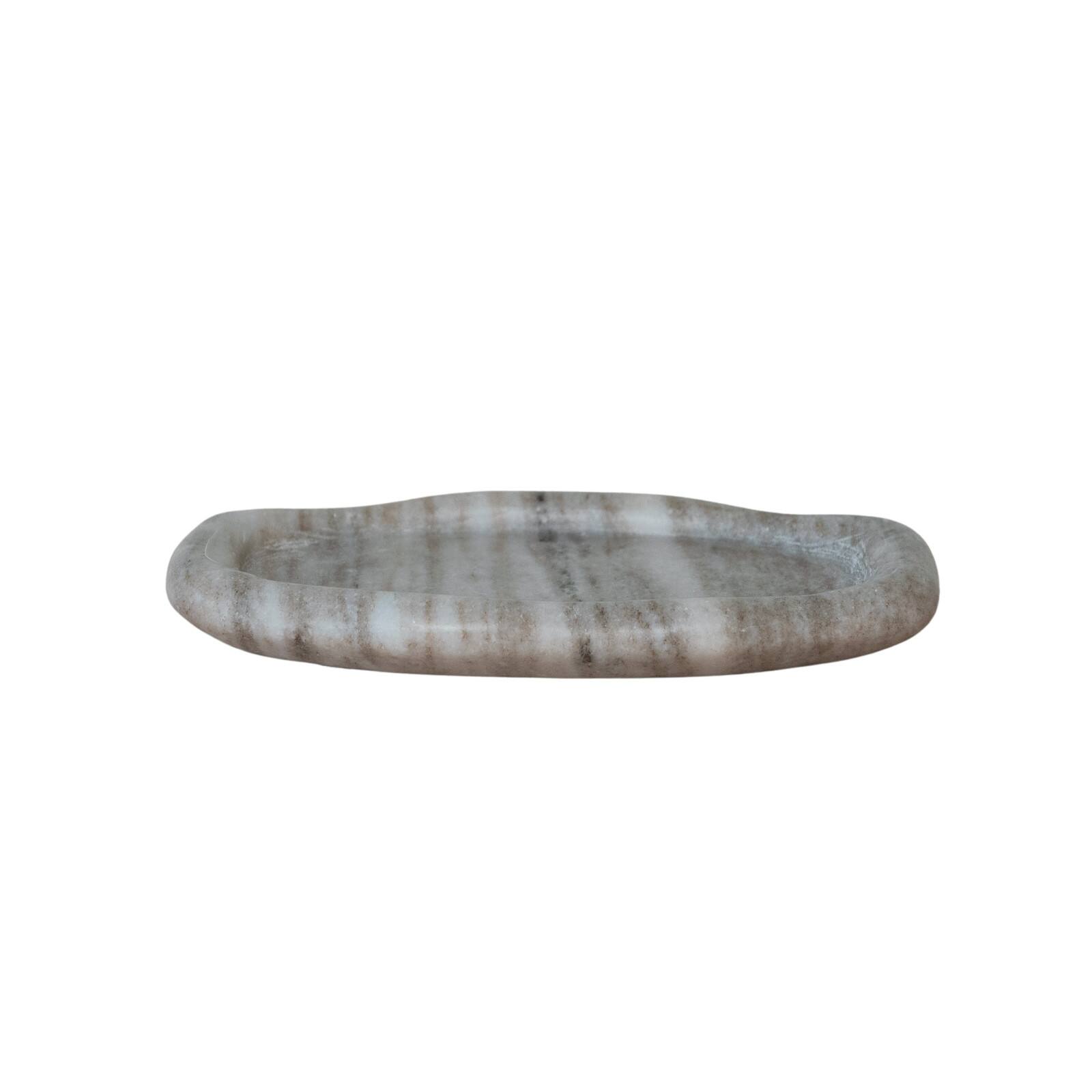 Hello Honey&#xAE; 8&#x22; Beige Oval Marble Serving Tray