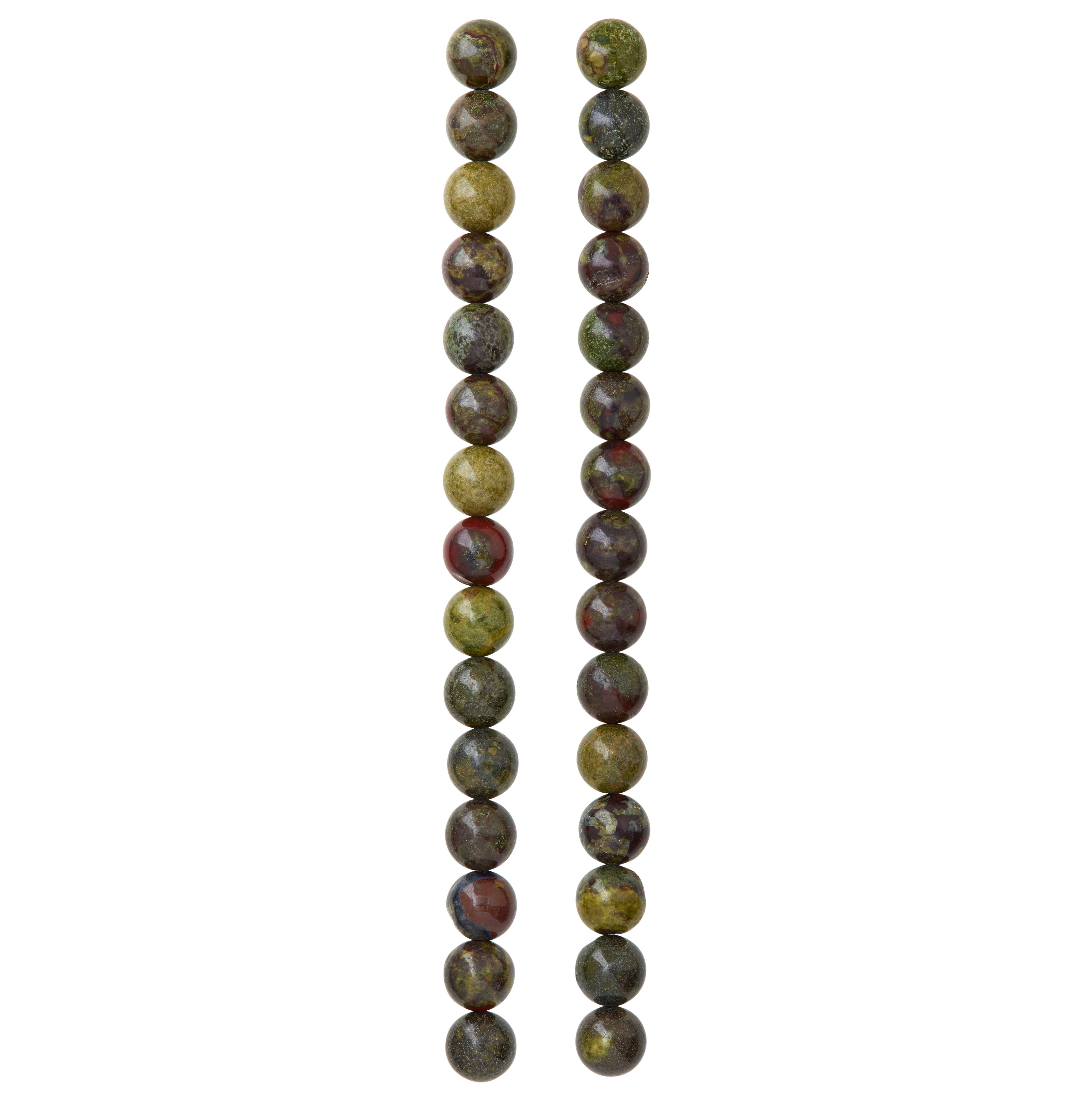12 Pack: Dragon Blood Jasper Round Beads, 8mm by Bead Landing™