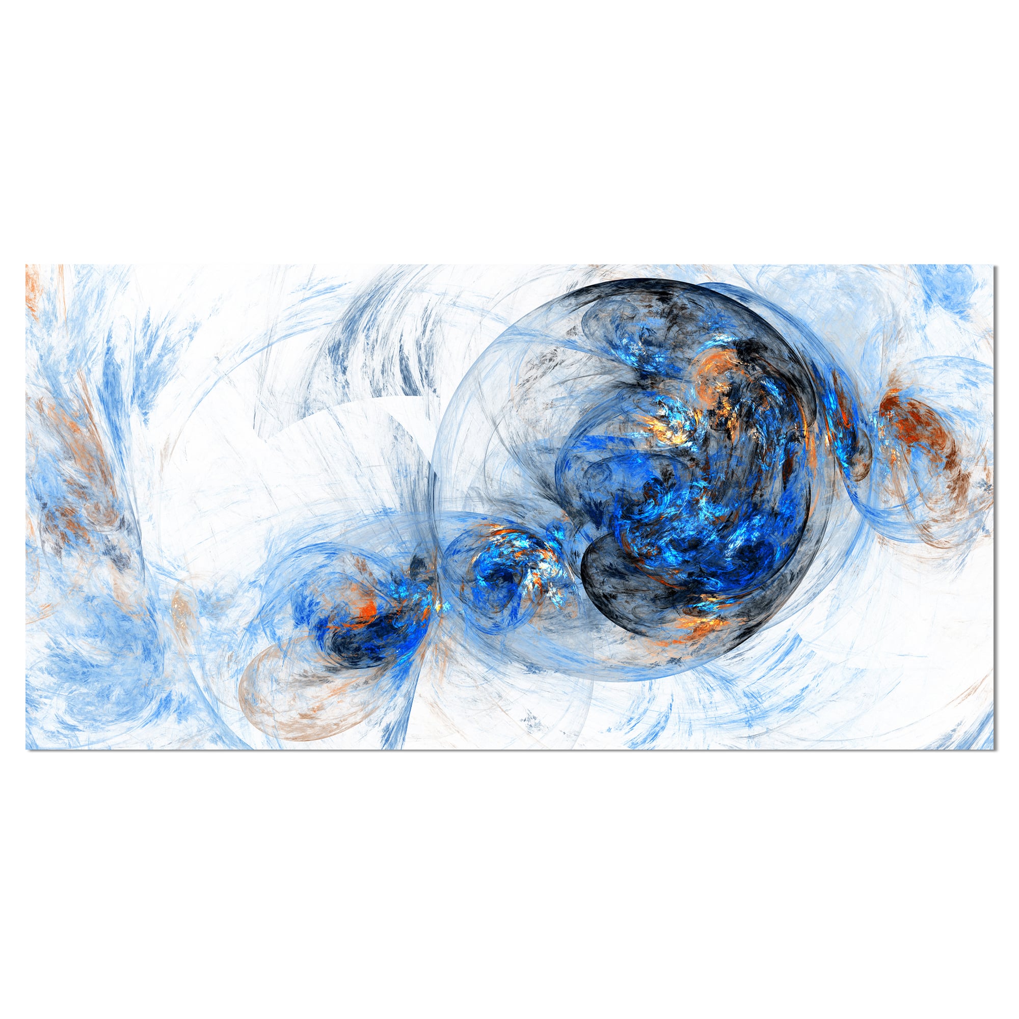 Designart - Colored Smoke Dark Blue - Abstract Canvas art print