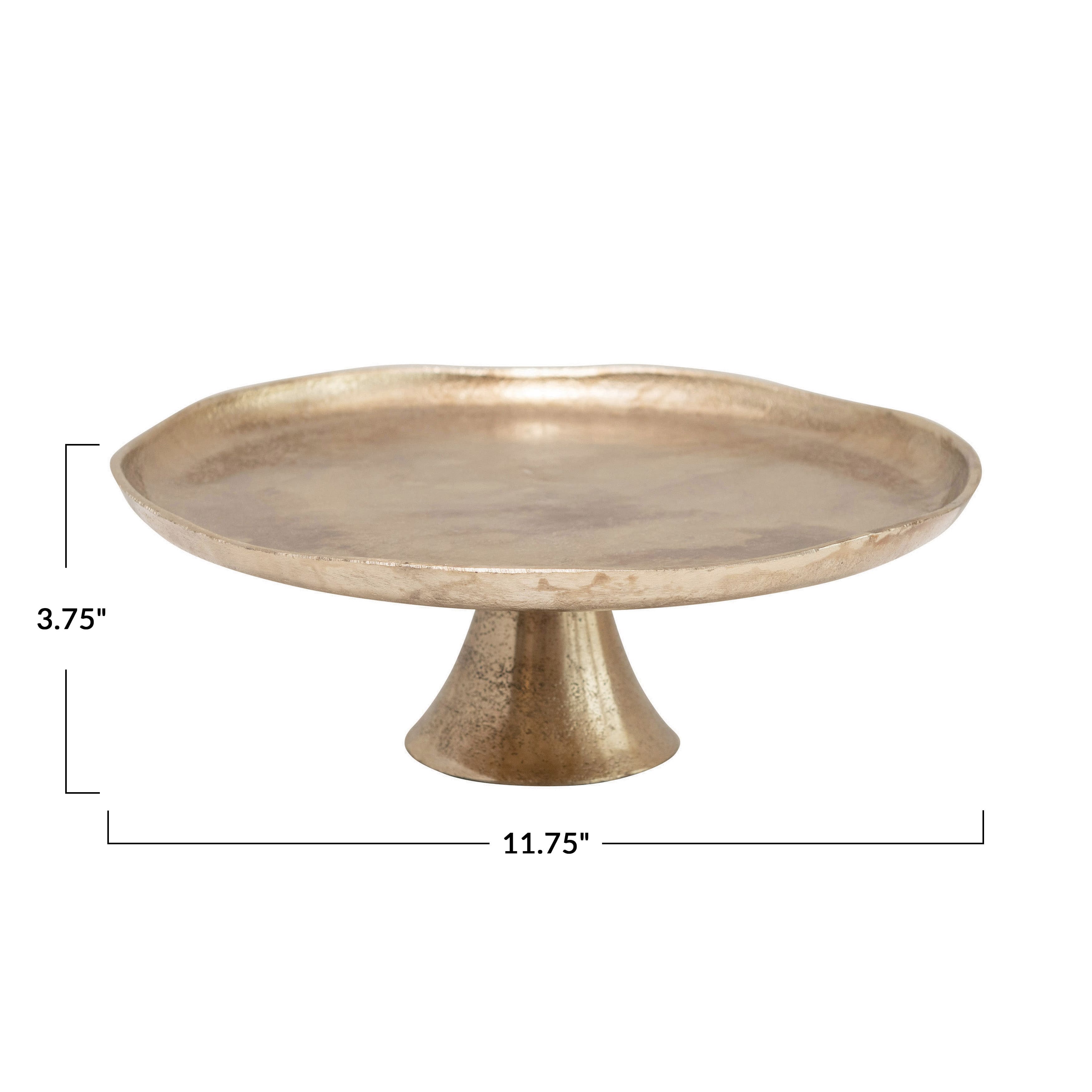 Hello Honey&#xAE; 11.75&#x22; Antique Gold Finish Metal Pedestal