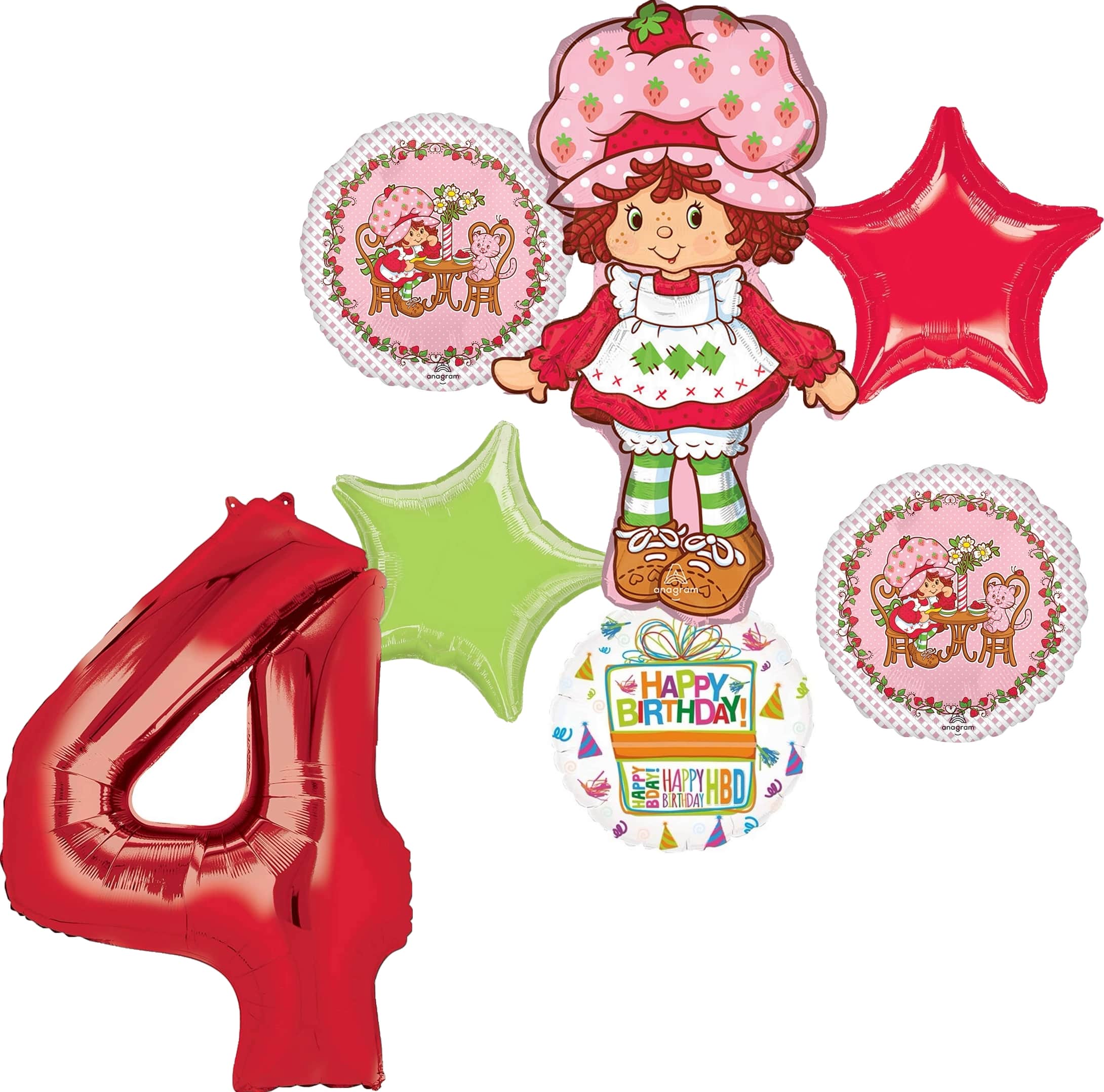 Strawberry Shortcake™ Birthday 7-Piece Foil Balloon Bouquet