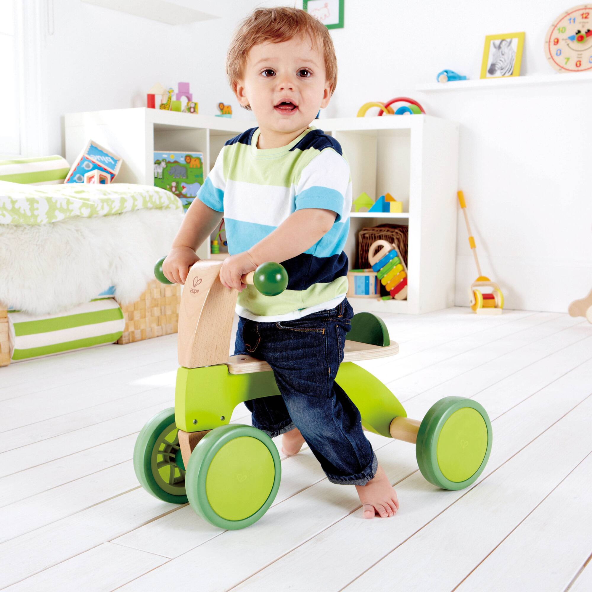 Hape Scoot Around Bright Green Ride-On Wood Bike