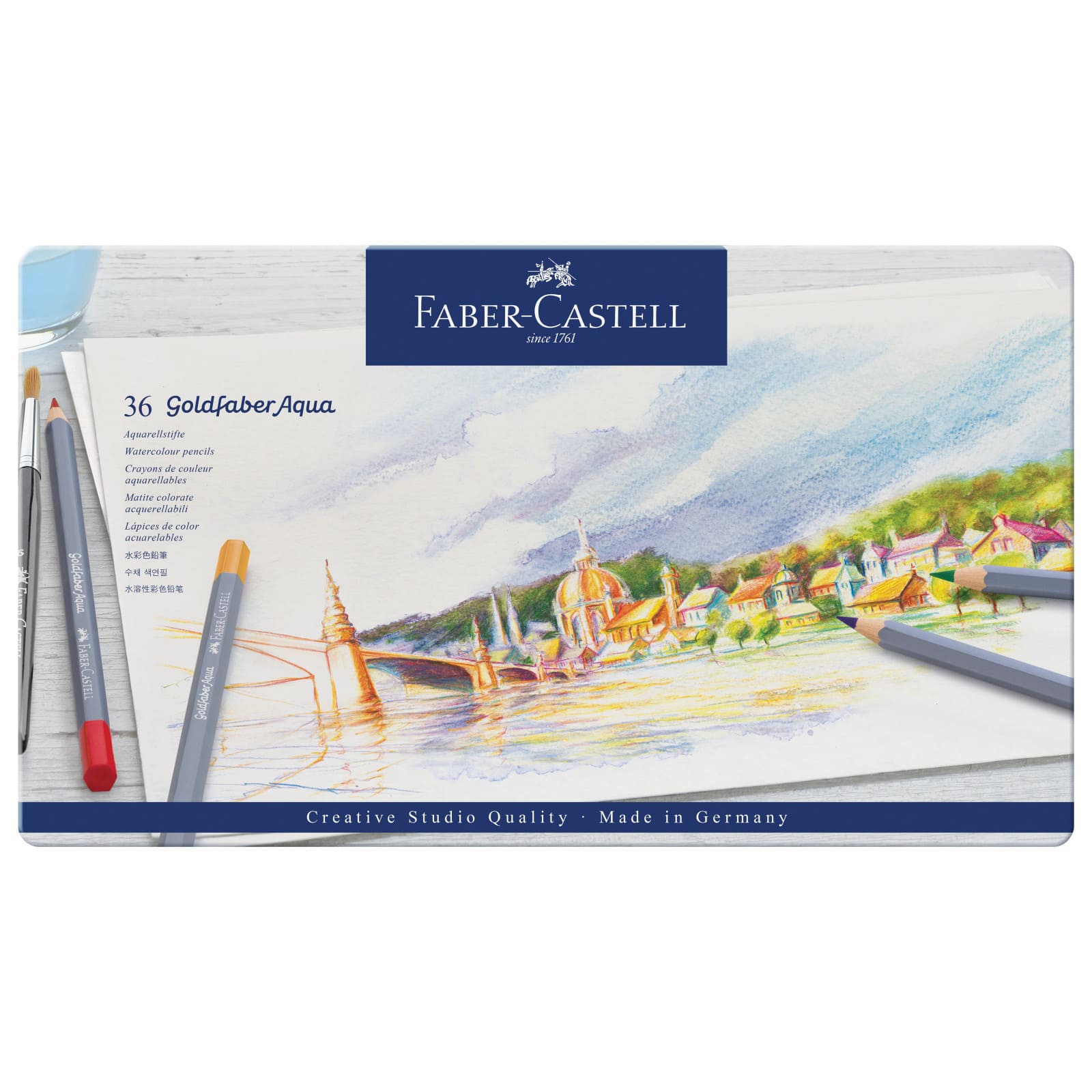 Faber-Castell&#xAE; Goldfaber Aqua 36 Color Watercolor Pencil Tin Set