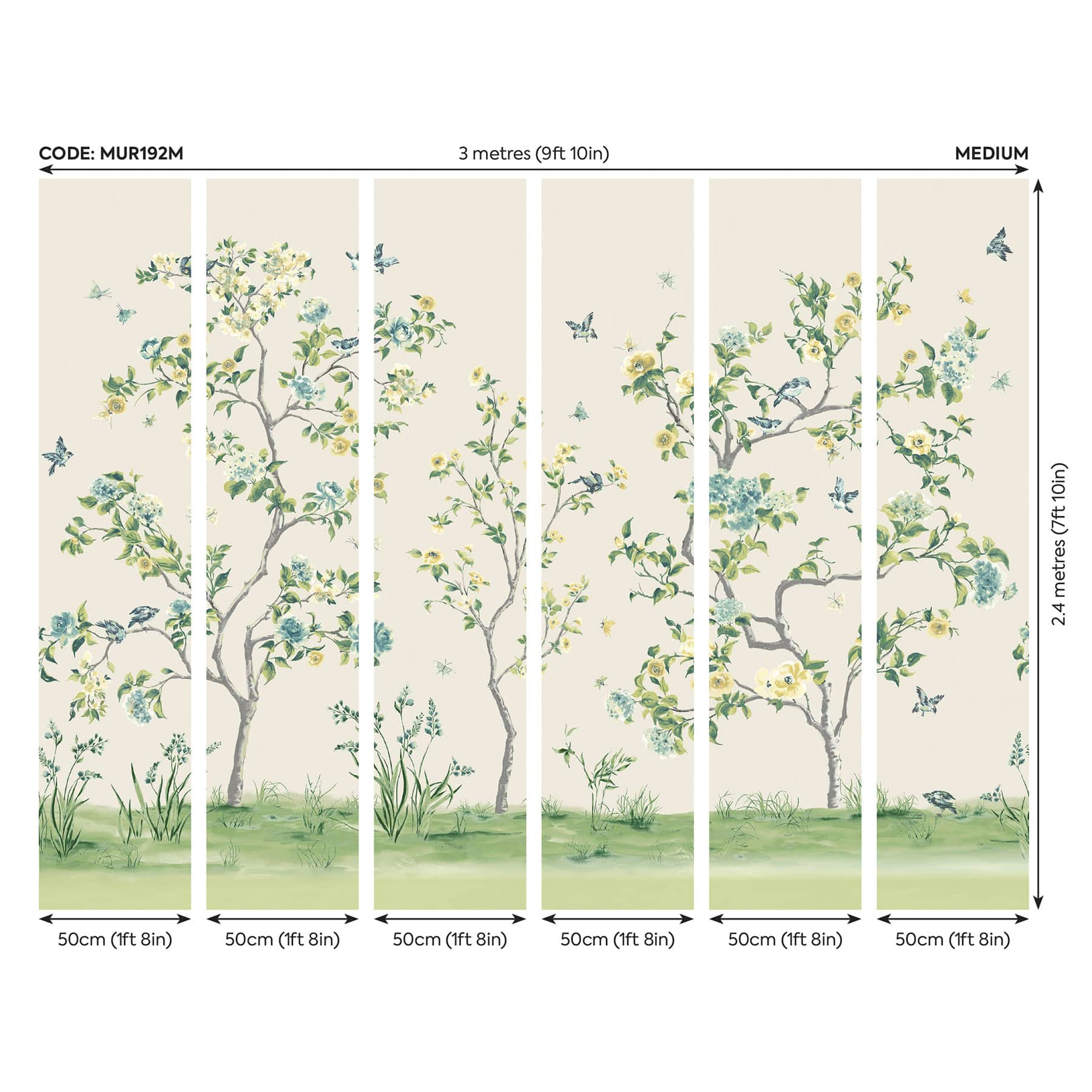 Origin Murals Chinoiserie Floral Tree Wall Mural