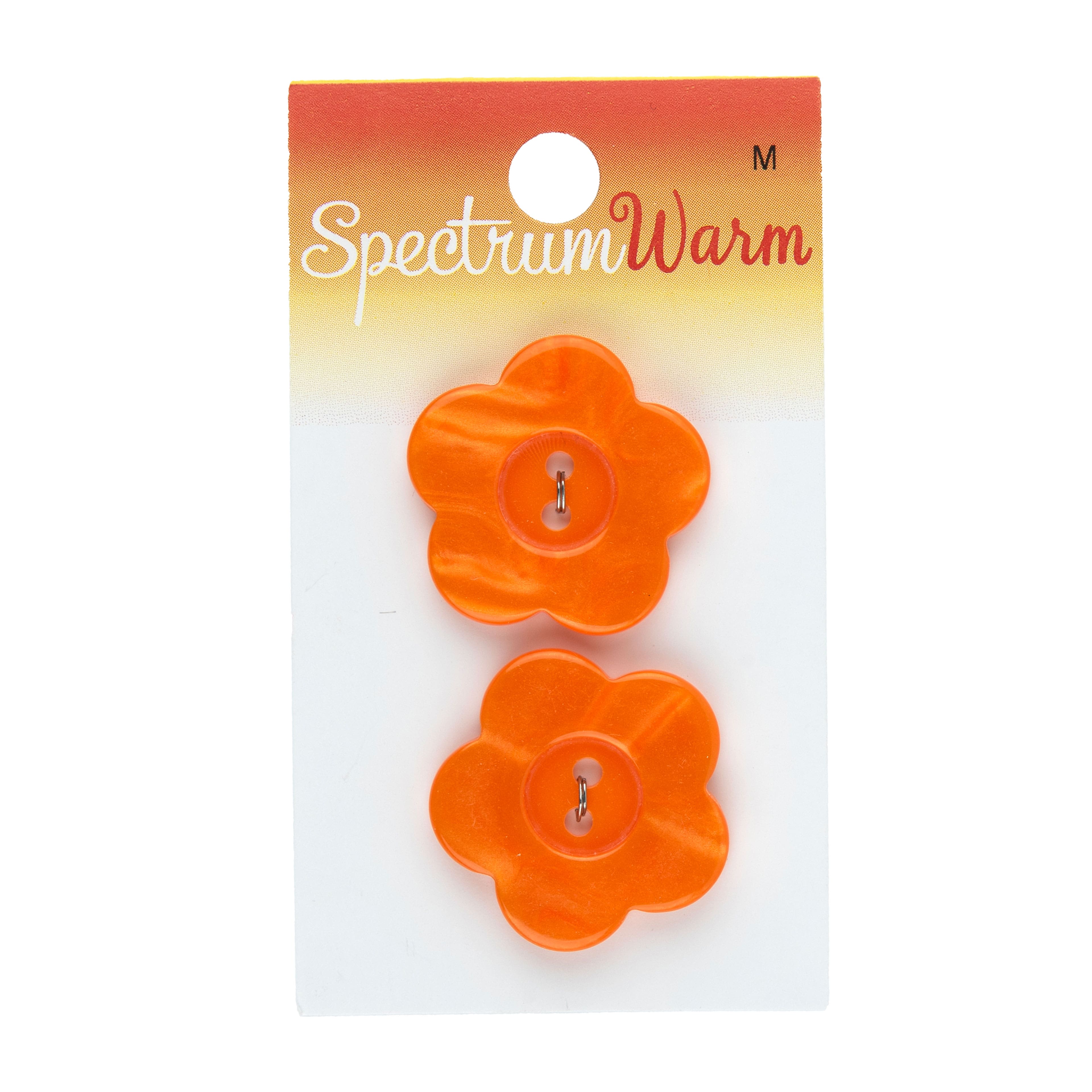 Spectrum Warm 1&#x22; Orange Flower Buttons, 2ct.