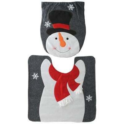 Holiday Snowman Bathroom Seat & Floor Cover Set | Michaels