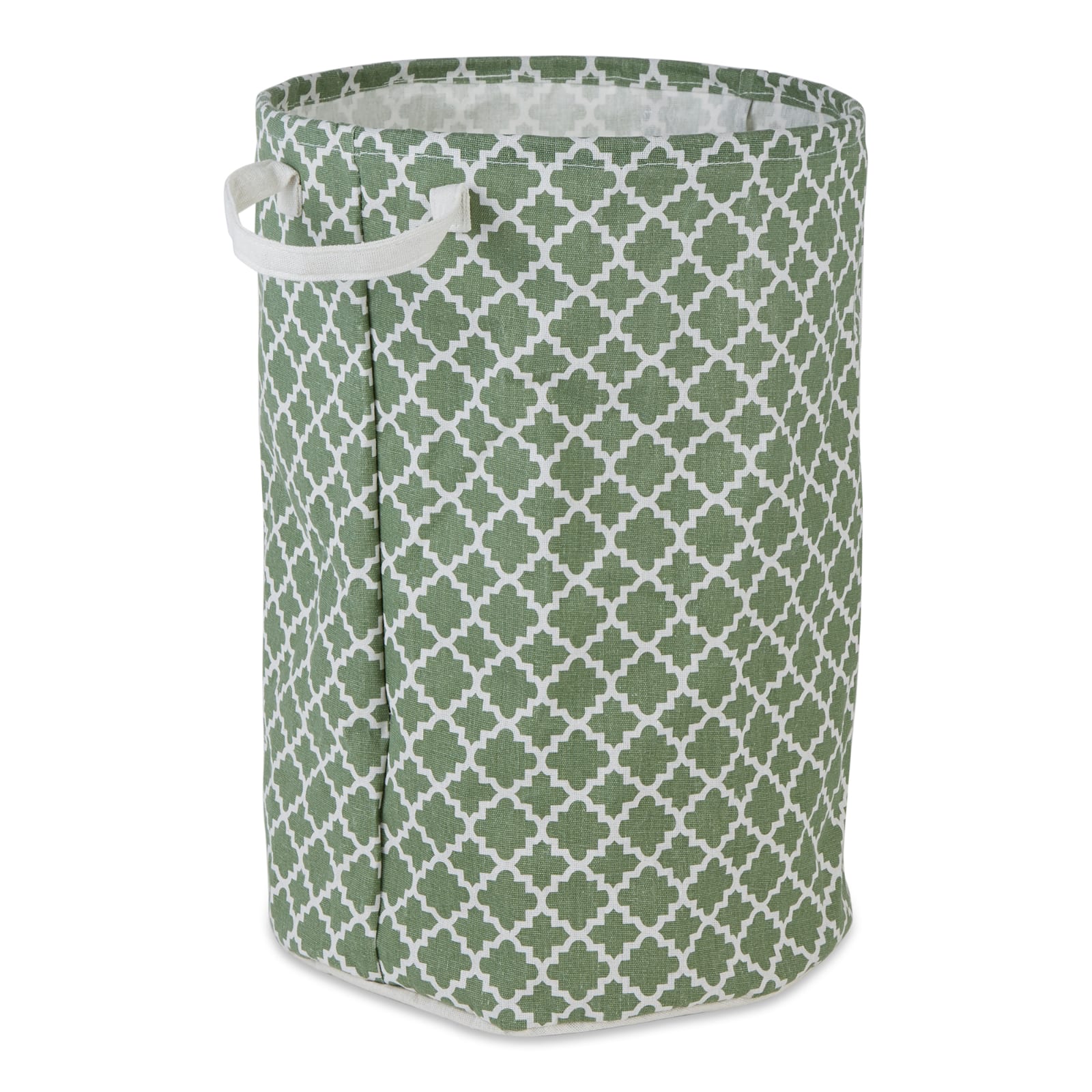 DII® Round Lattice PE-Coated Cotton Polyester Laundry Hamper