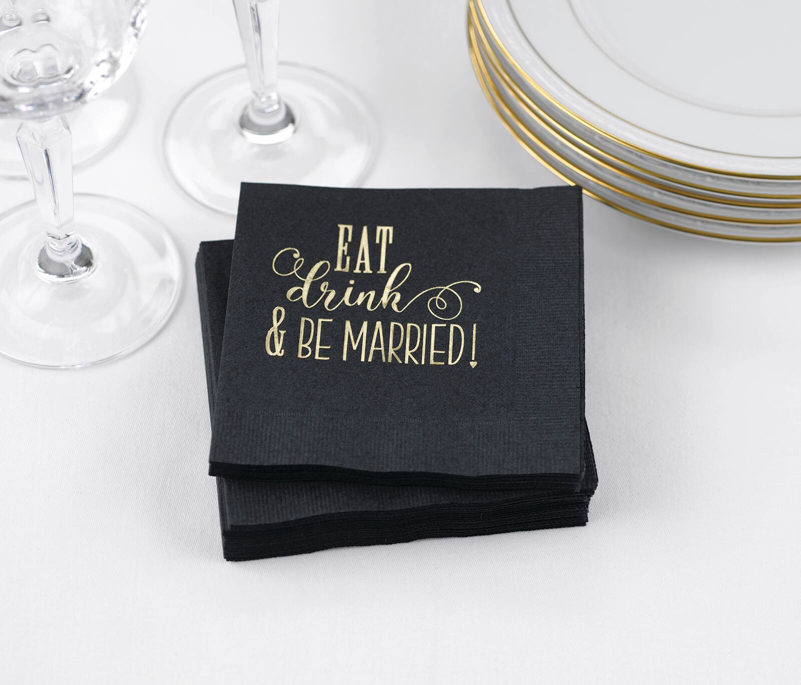Hortense B. Hewitt Co. Eat, Drink, Be Married Napkin