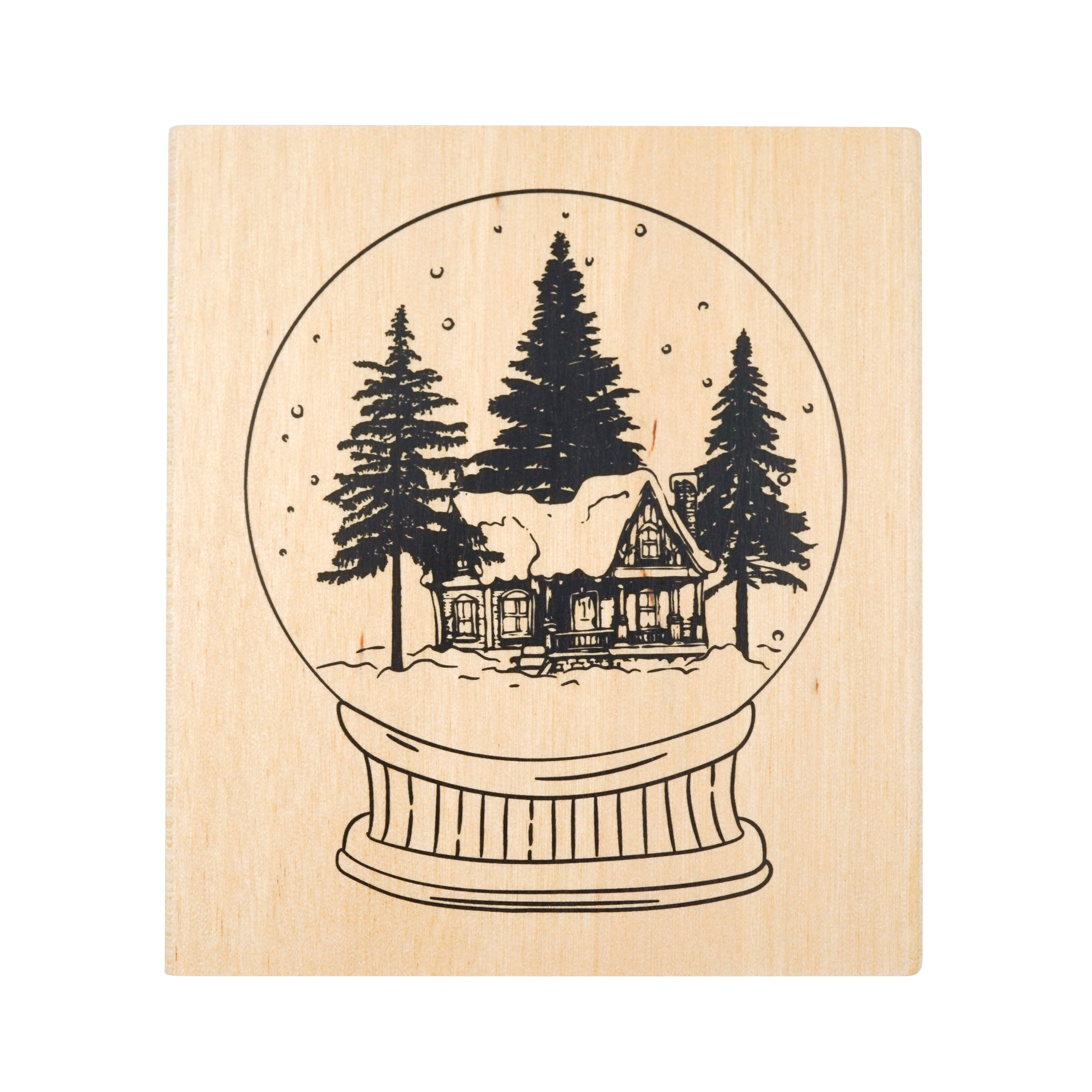 Forest Cottage Snow Globe Wood Stamp by Recollections&#x2122;