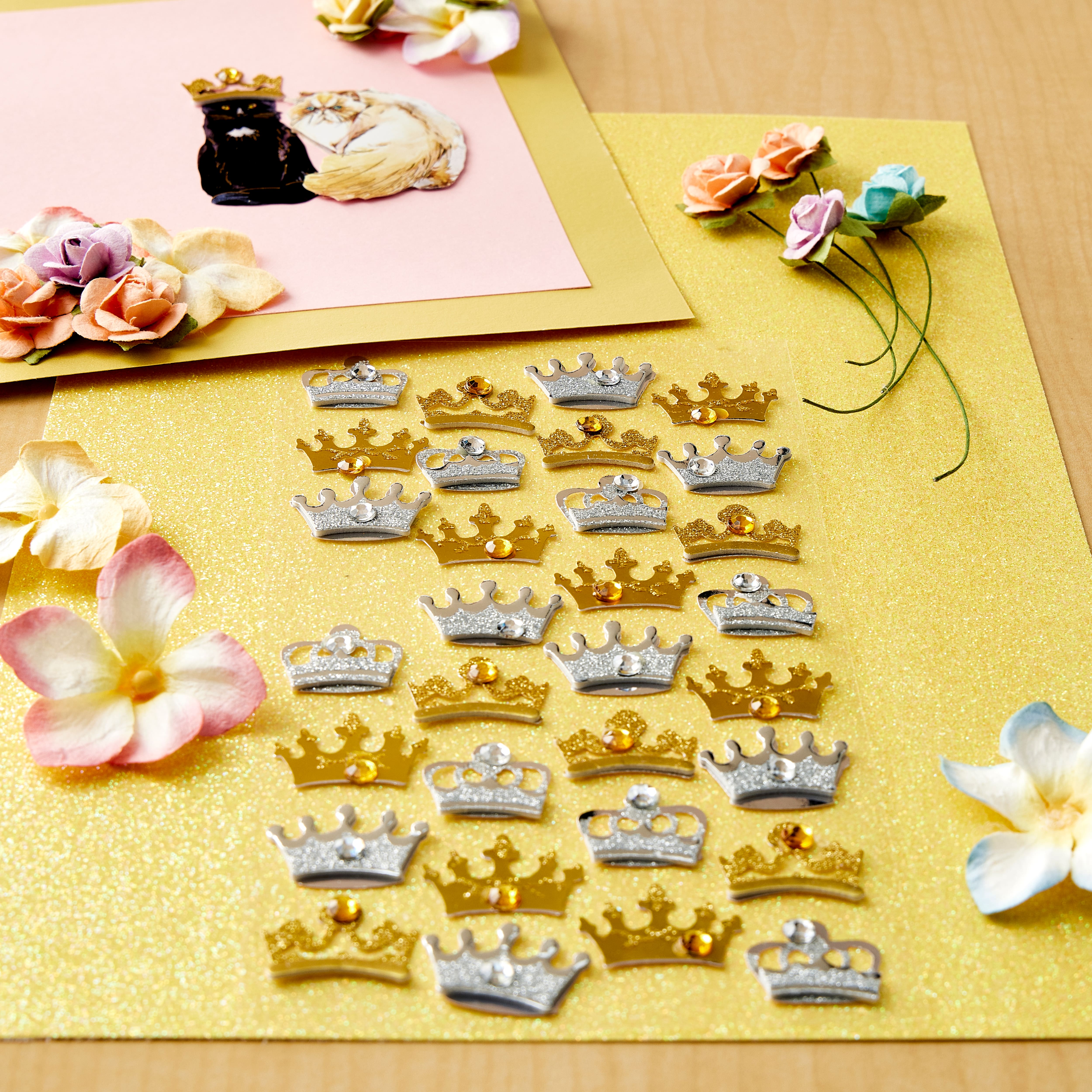 Silver & Gold Crown Gemstone Stickers by Recollections™