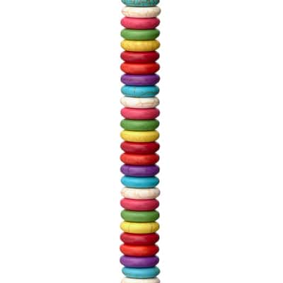 Colorful Howlite Stone Rondel Beads, 11mm by Bead Landing™ image