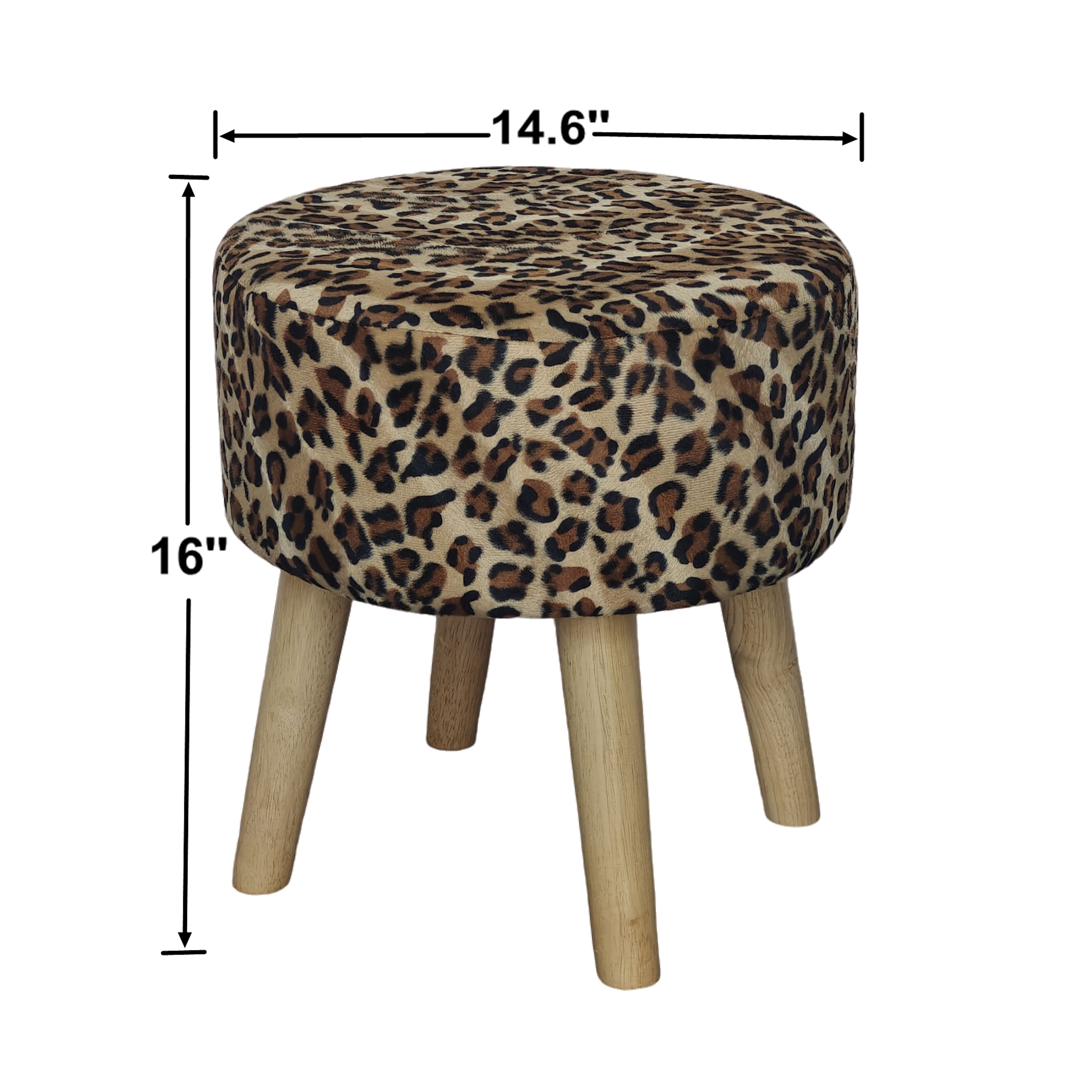 16&#x22; Faux Leopard Fur Stool by Ashland&#xAE;
