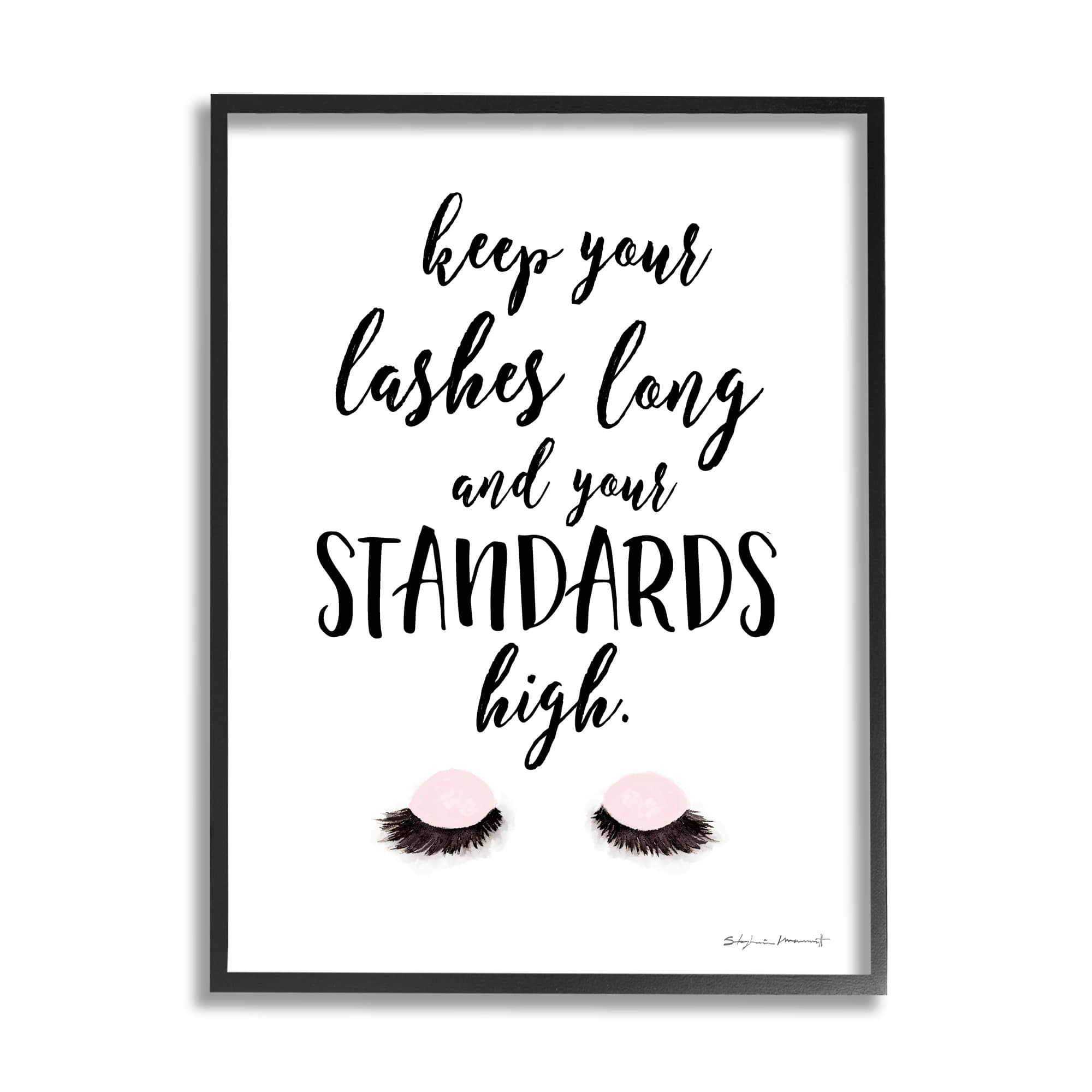 Stupell Industries Keep Lashes Long Standards High Phrase Glam Eyes Framed Wall Art
