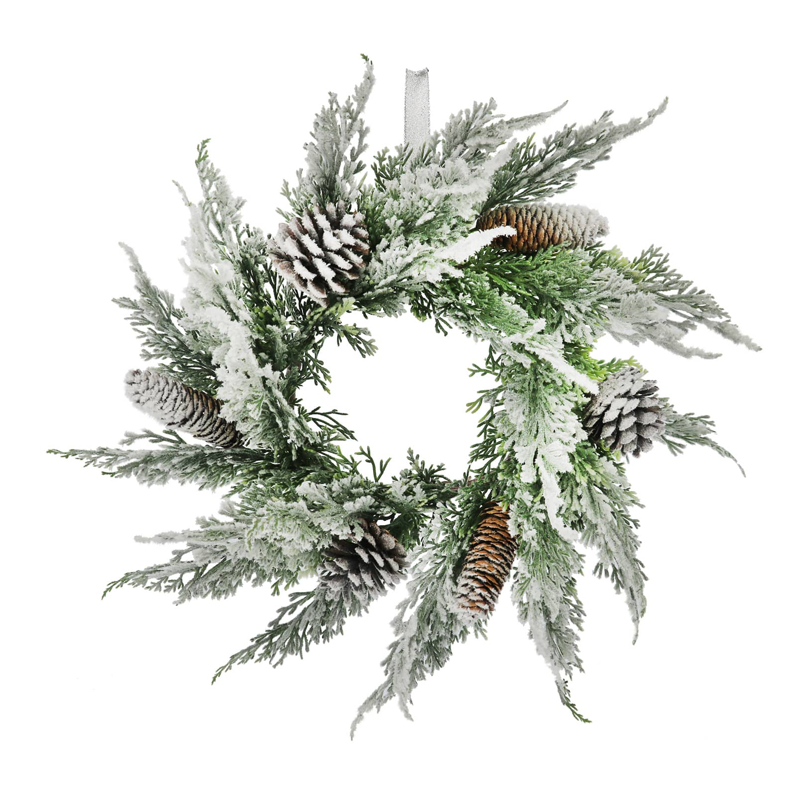 14&#x22; Snowy Cedar &#x26; Pinecone Mini Wreath by Ashland&#xAE;