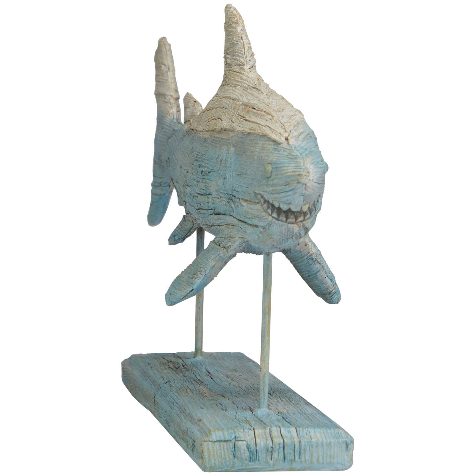 12" Light Blue Ombre Textured Shark Sculpture
