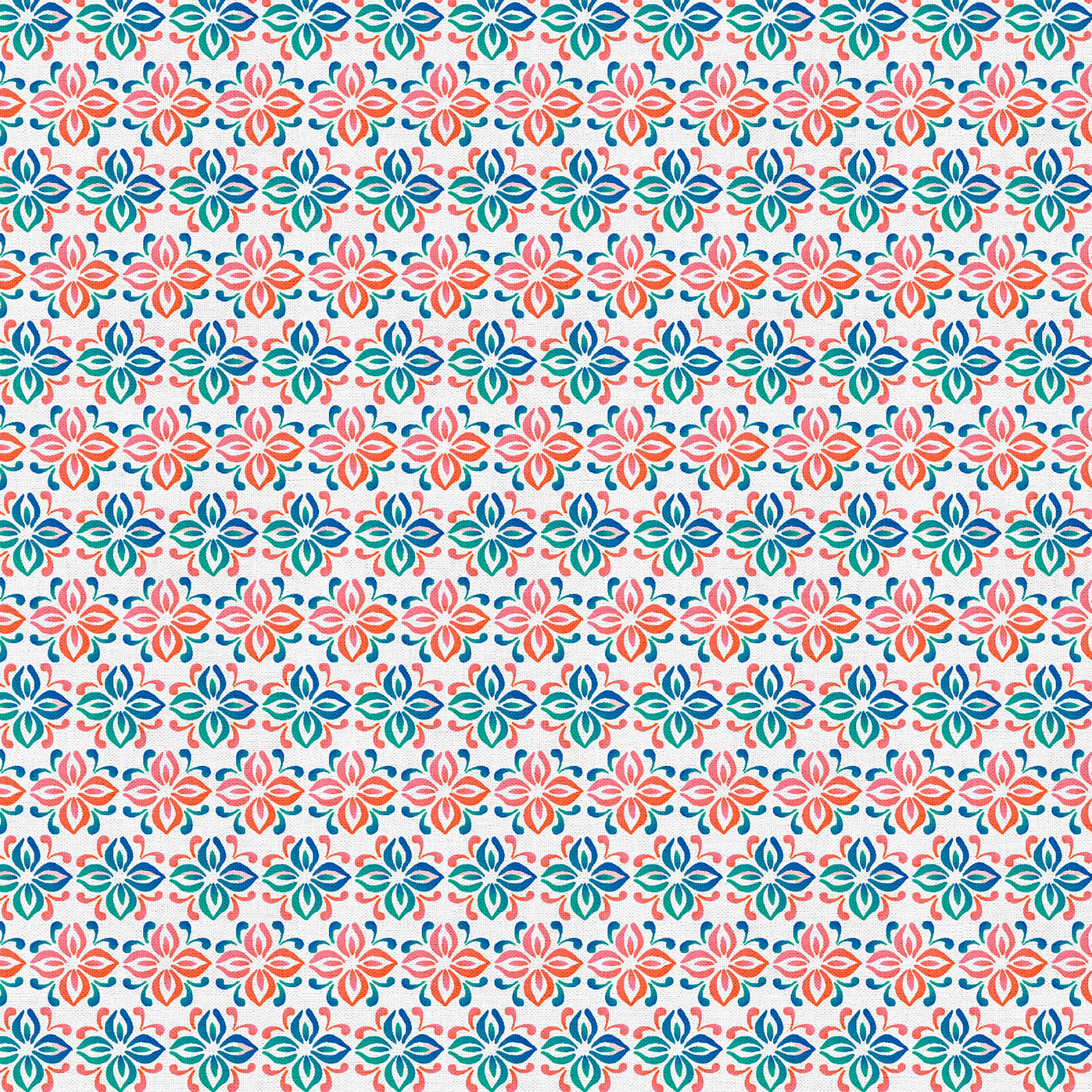 Fabric Editions White Belle Geometric Cotton Fabric