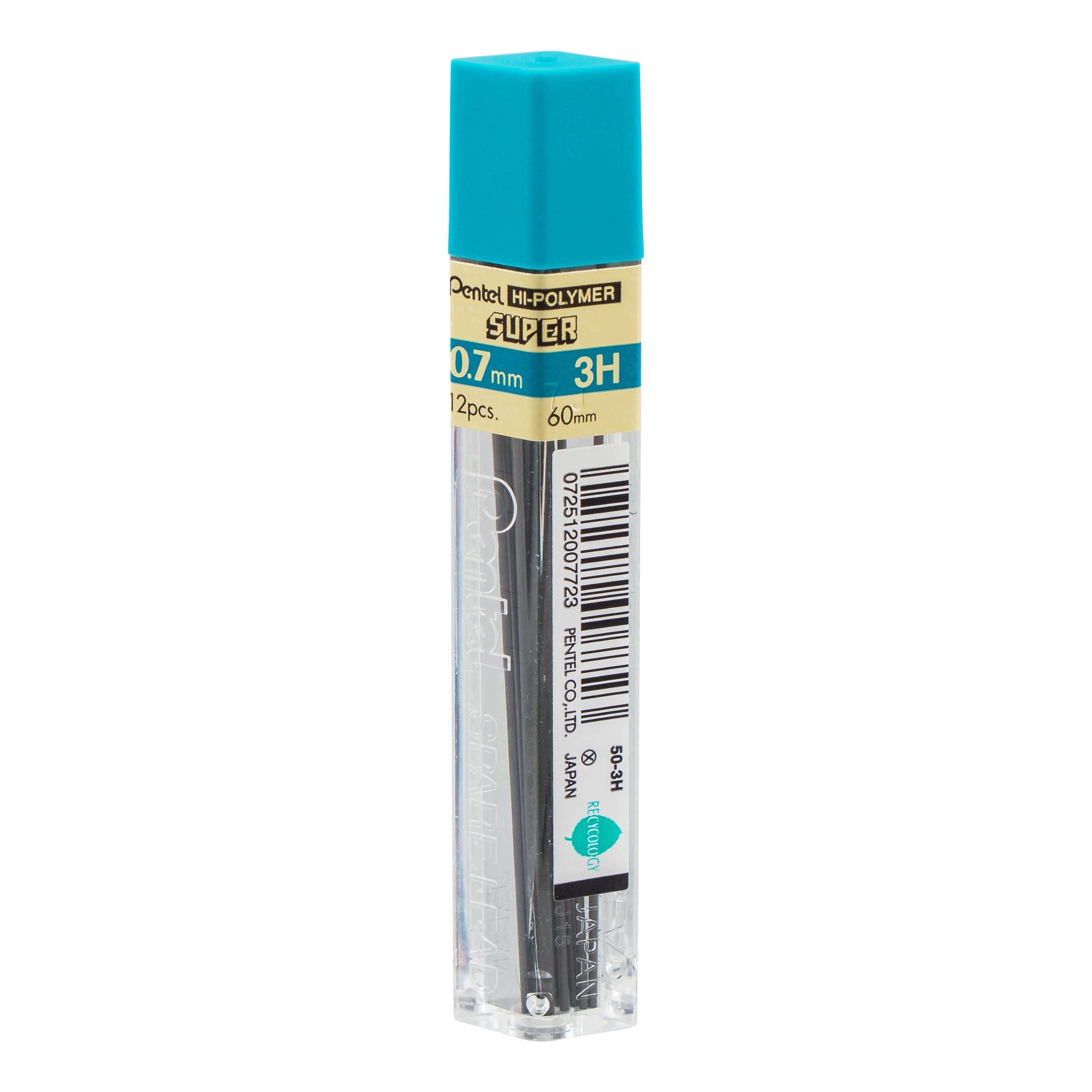 Pentel&#xAE; Super Hi-Polymer 3H Lead Tube Refill, 0.7mm