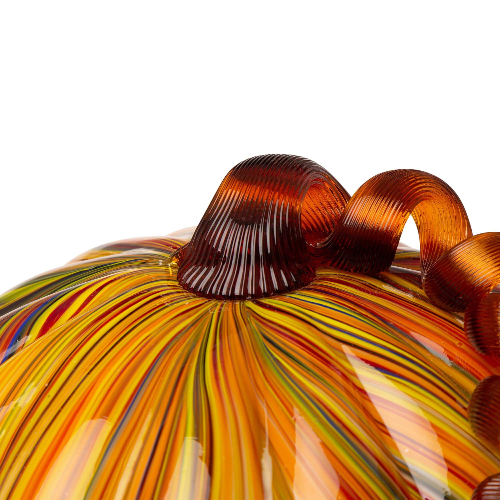Glitzhome® Multi Striped Glass Short Pumpkin Set
