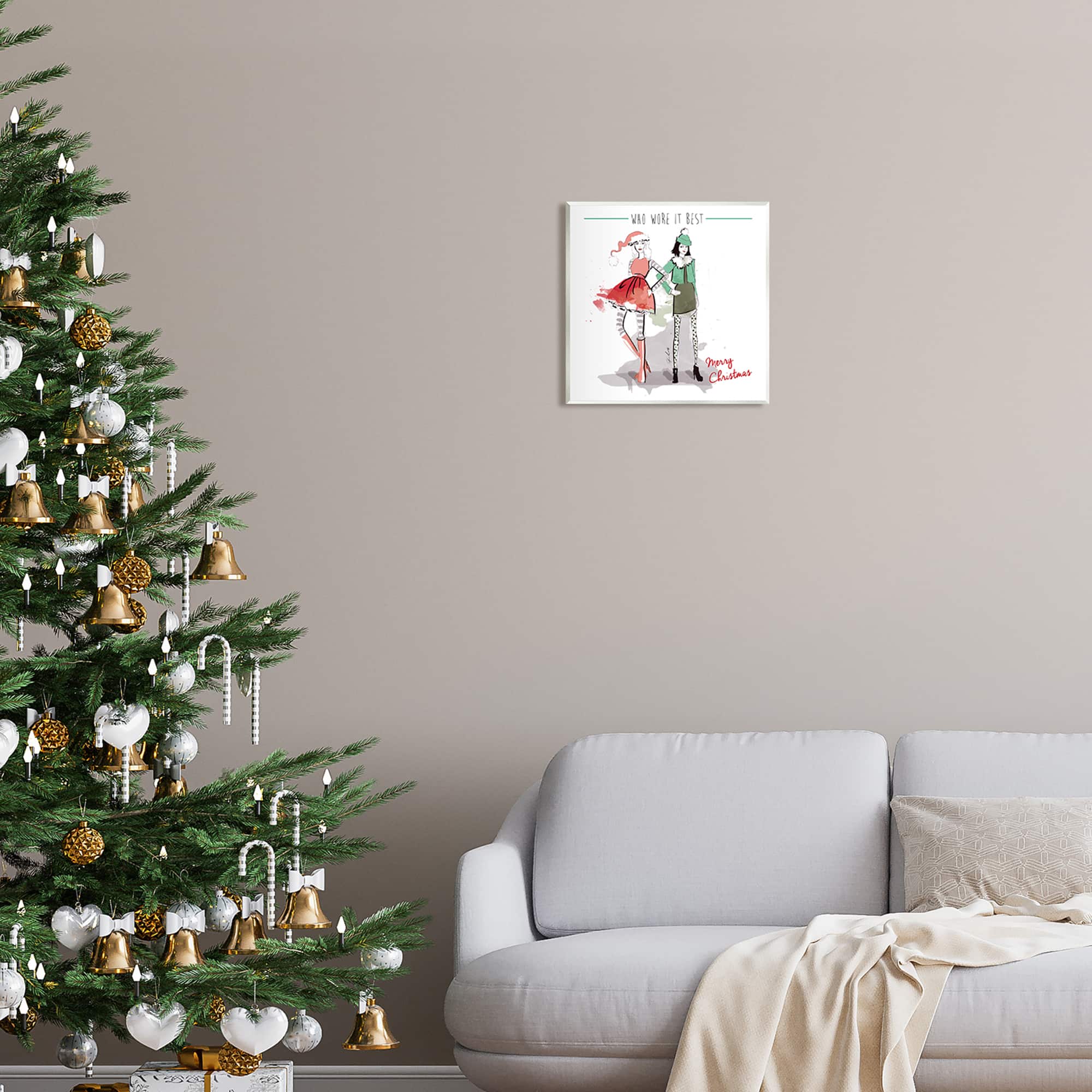 Stupell Industries Who Wore It Best Christmas Fashion Wall Plaque Art