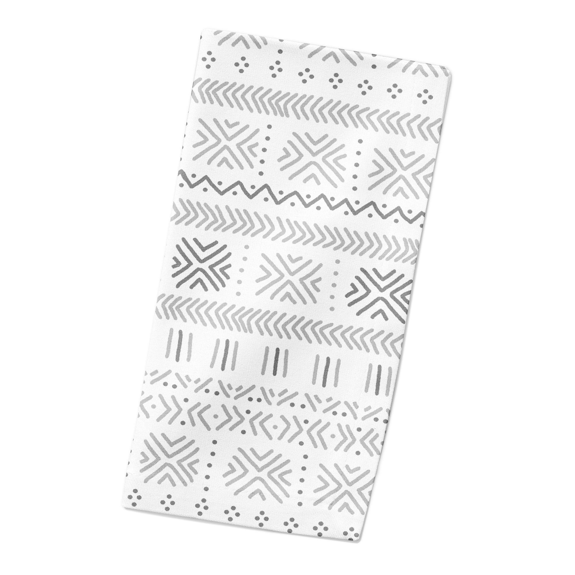Gray Mudcloth 10&#x22; x 10&#x22; Cotton Twill Napkin