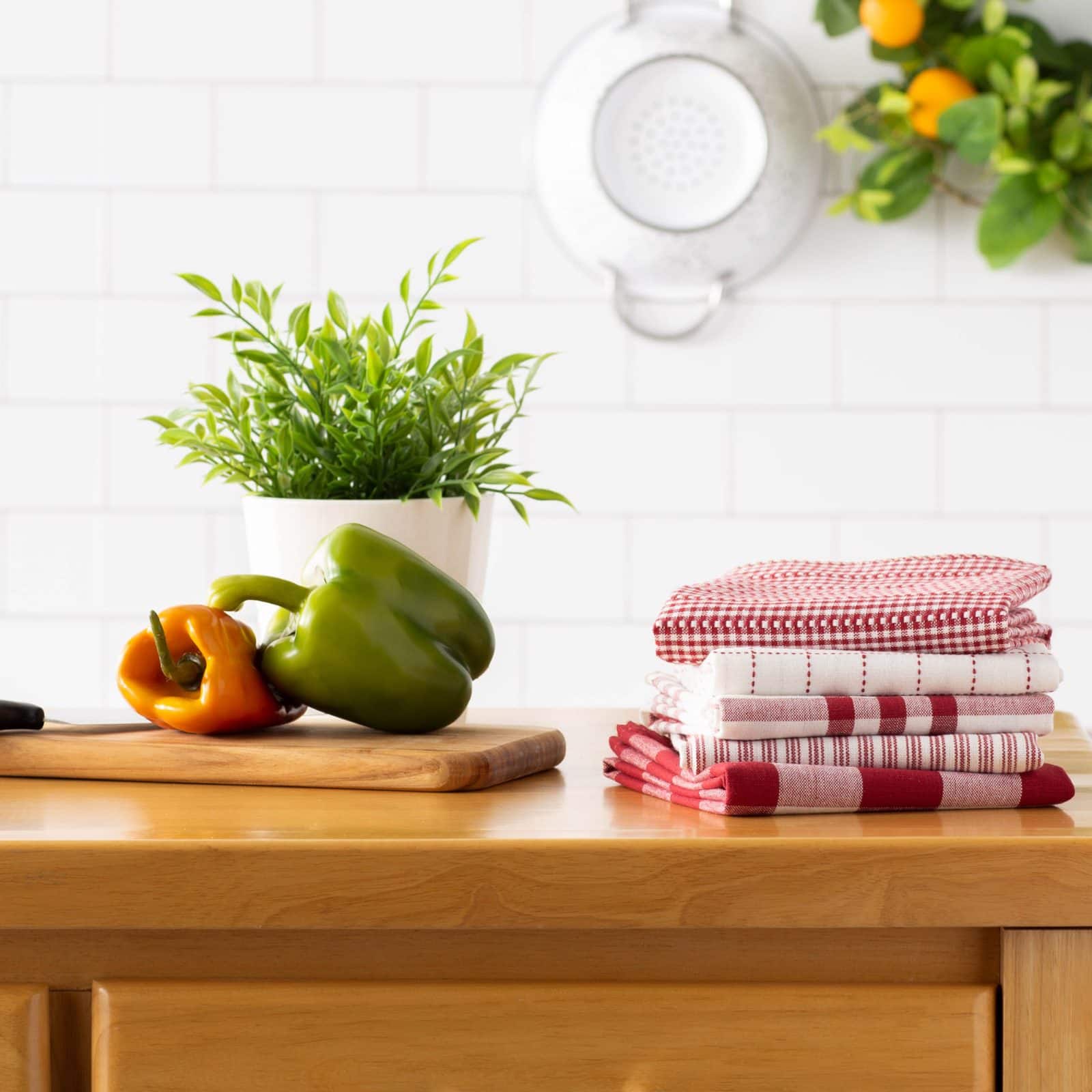 DII® Barn Red Farmhouse Woven Dishtowel Set