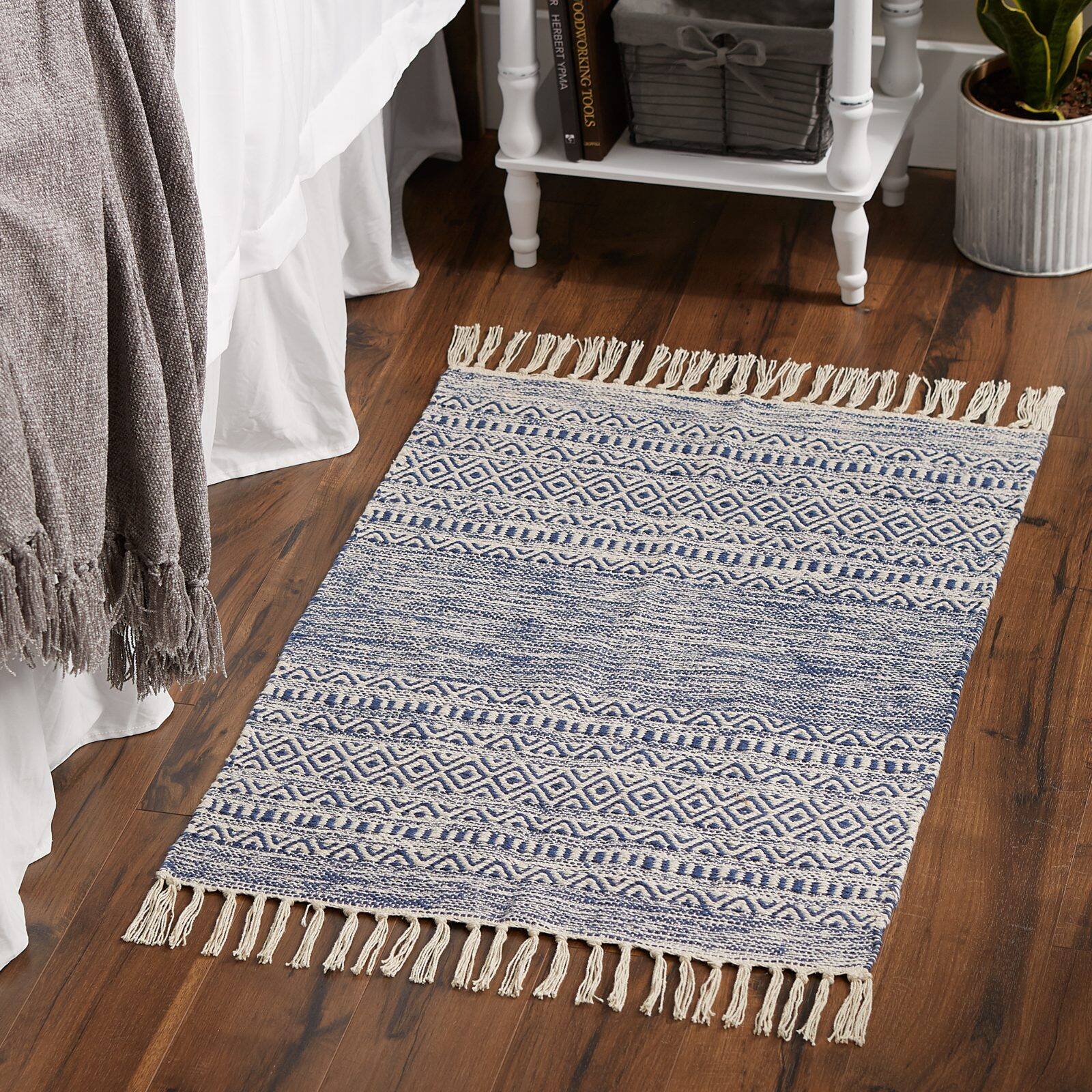 DII® French Blue Textured Dobby Hand-Loomed Rug, 2ft. x 3ft.