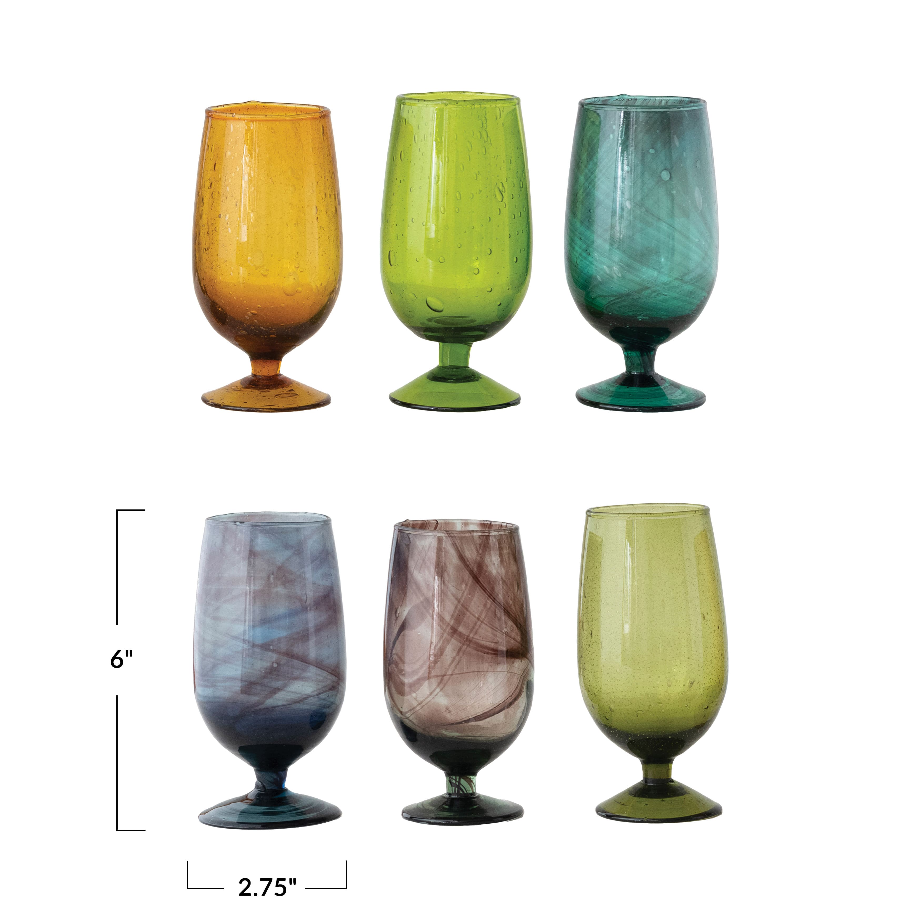 Hello Honey® 12oz. Hand-Blown Stemmed Drinking Glass Set