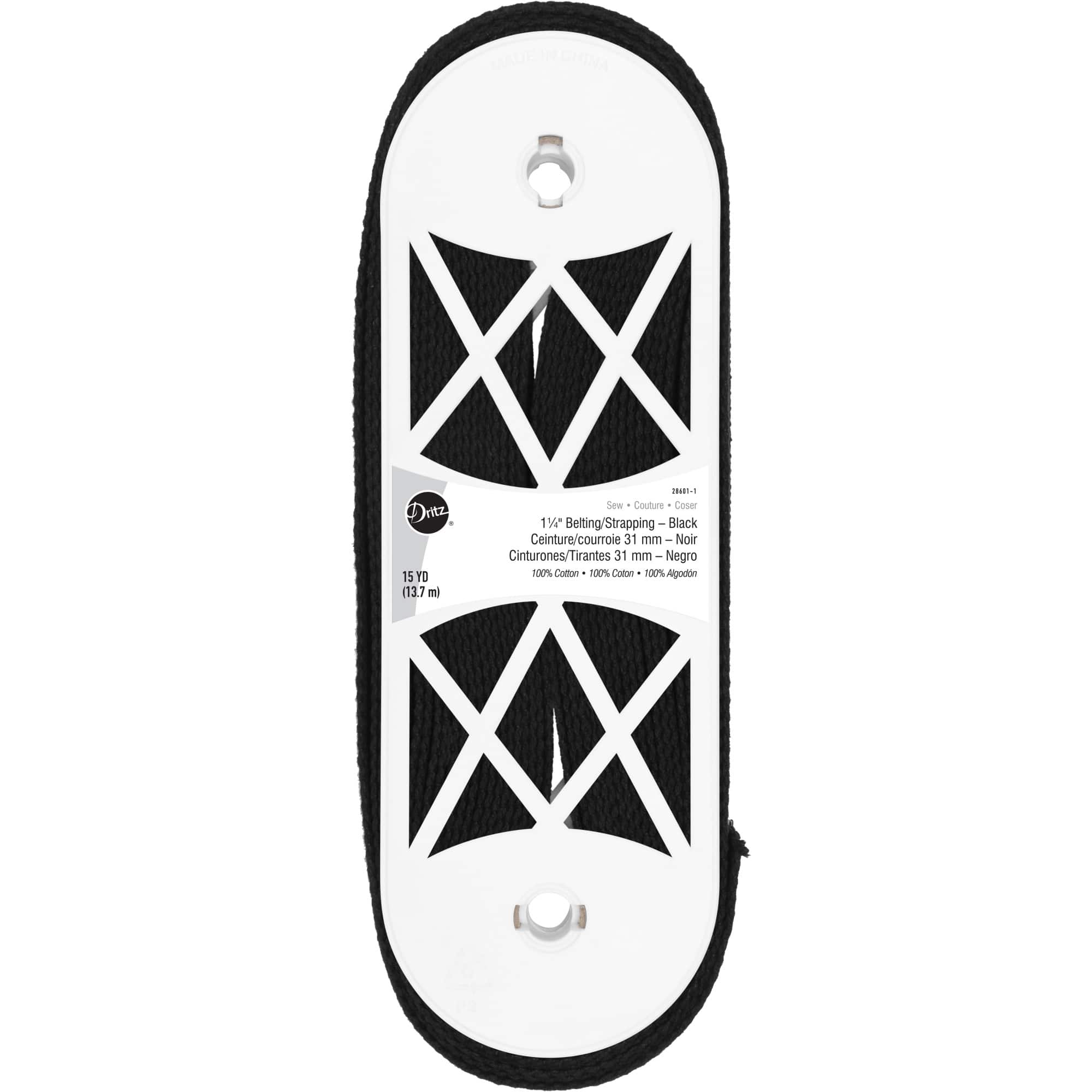 Dritz® 1.25" Black Cotton Belting for Straps and Handles