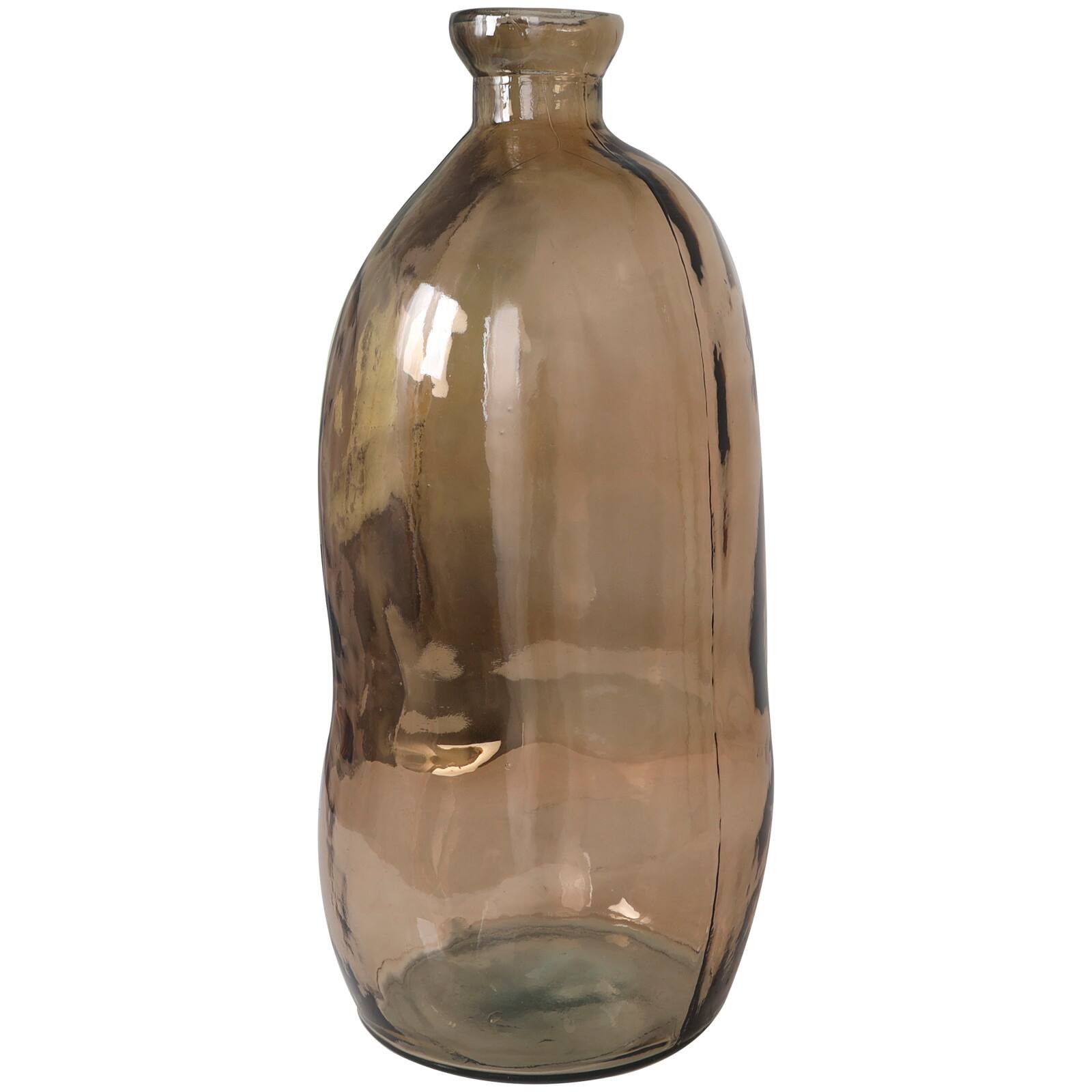 29" Brown Spanish Bottle Glass Vase