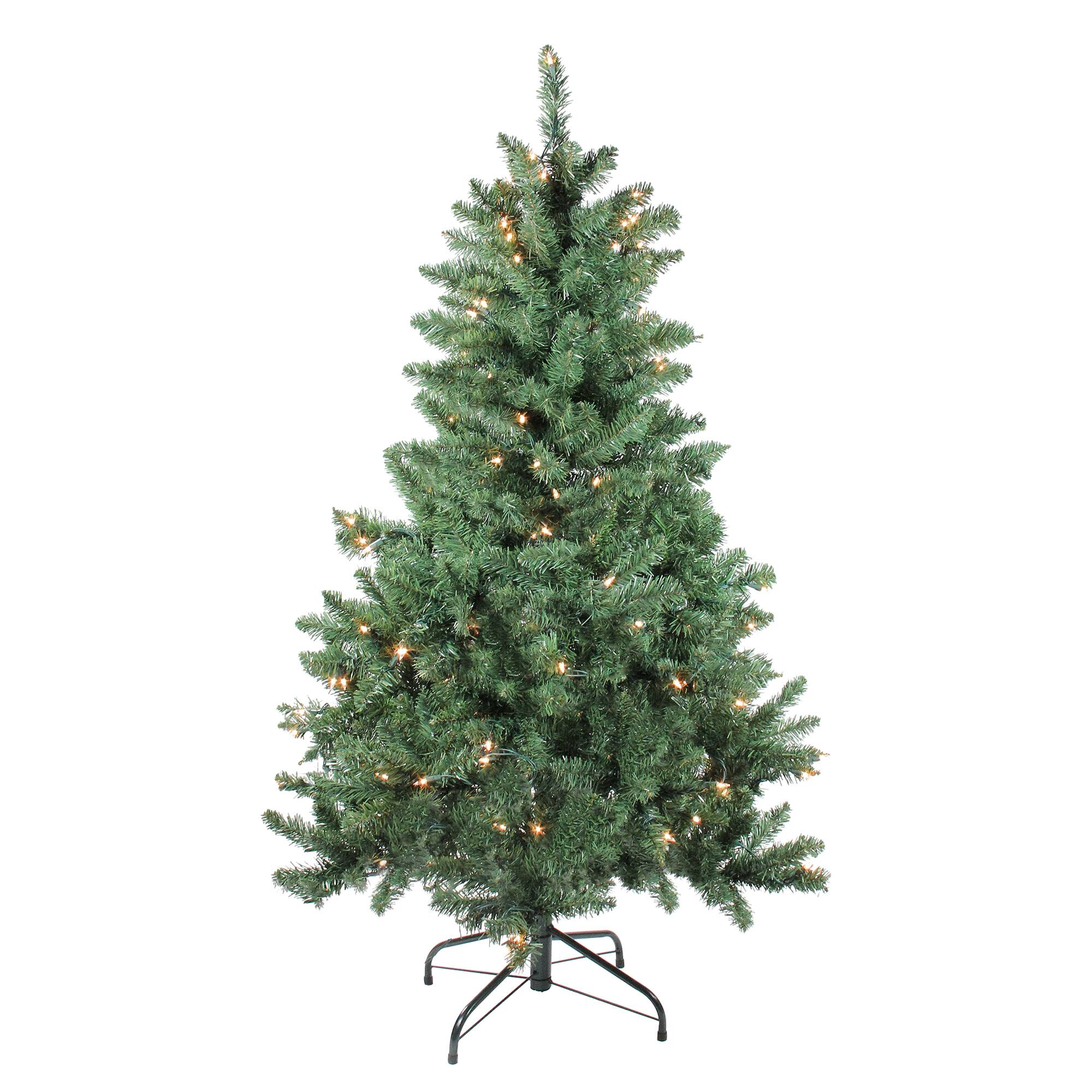 4.5ft. Pre-Lit Buffalo Fir Artificial Christmas Tree, Clear Lights